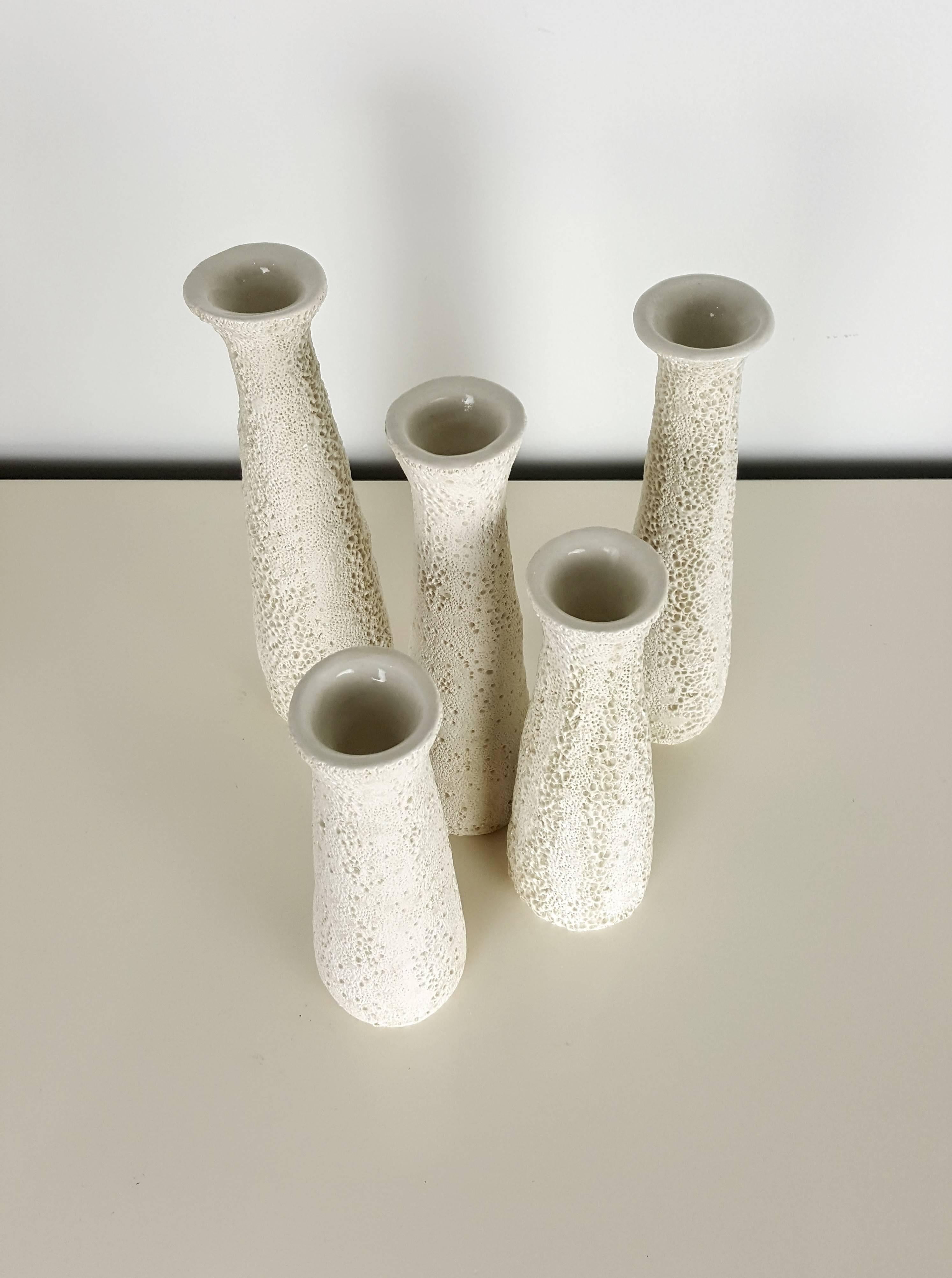 Grouping of Candlesticks with Organic Coral Texture by Judi Tavill, 2016 In Excellent Condition In New York, NY