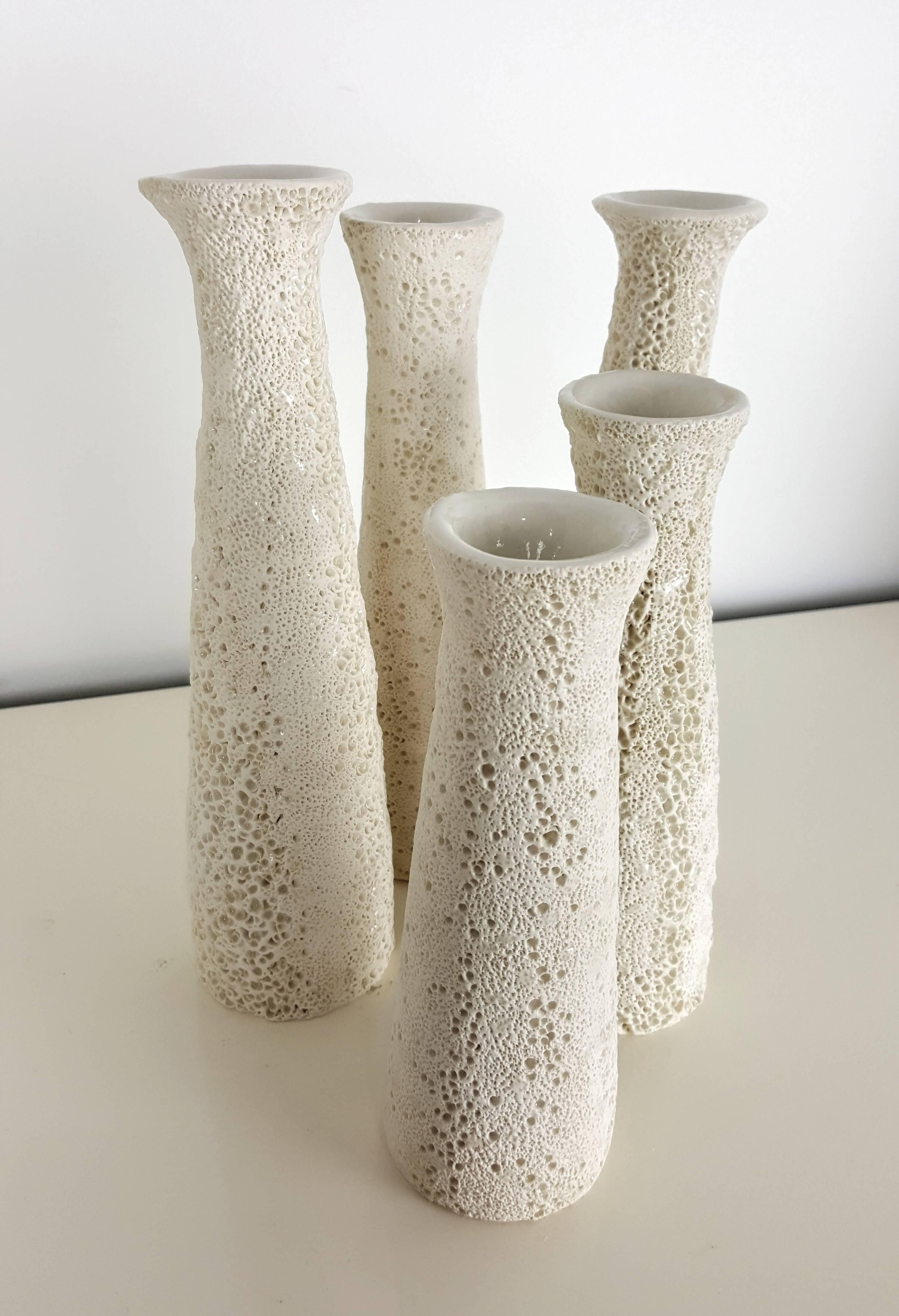 Organic Modern Grouping of Candlesticks with Organic Coral Texture by Judi Tavill, 2016