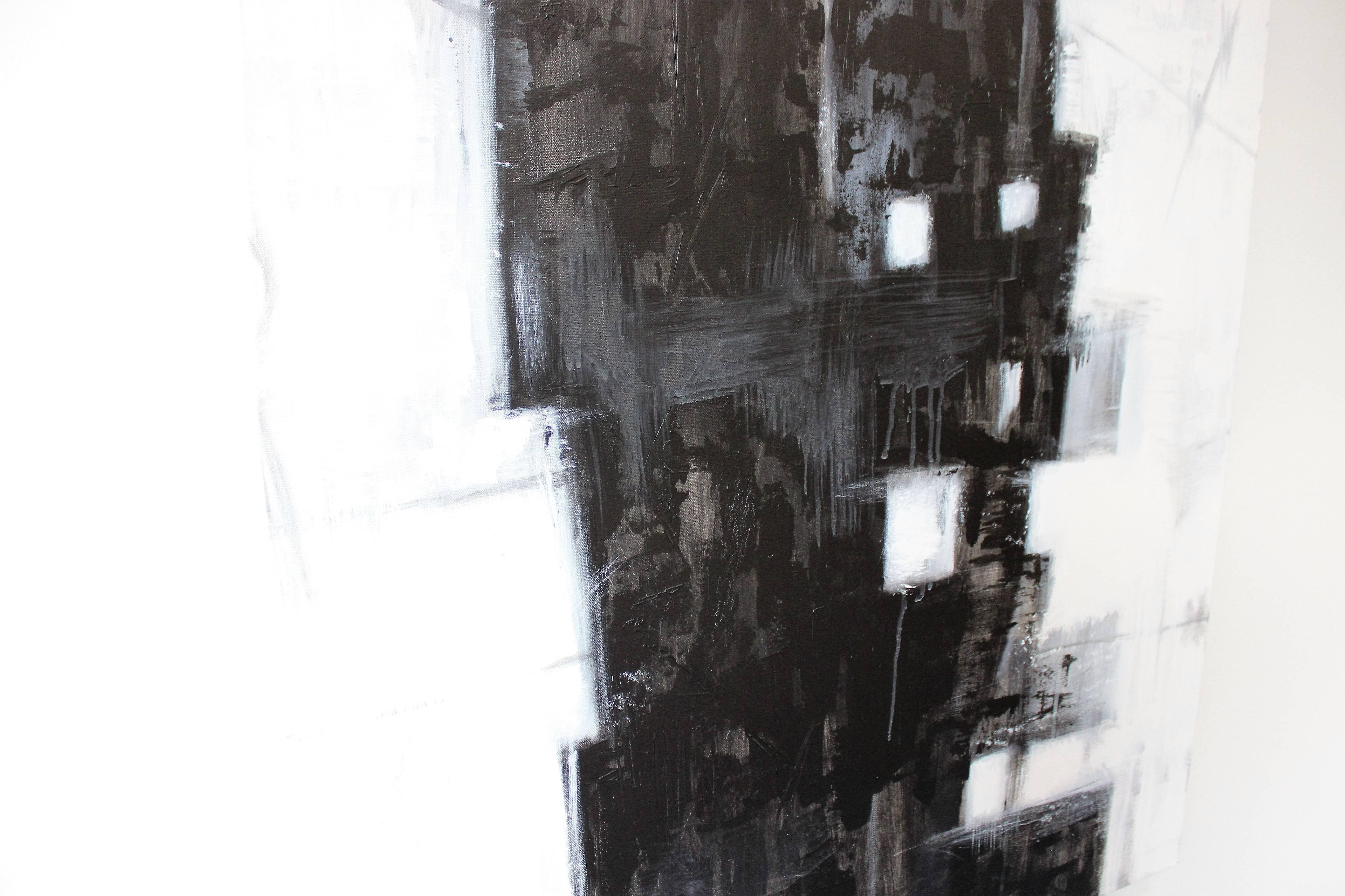 Contemporary Original Black and White Abstract Painting by Brian Potter, NYC, 2016