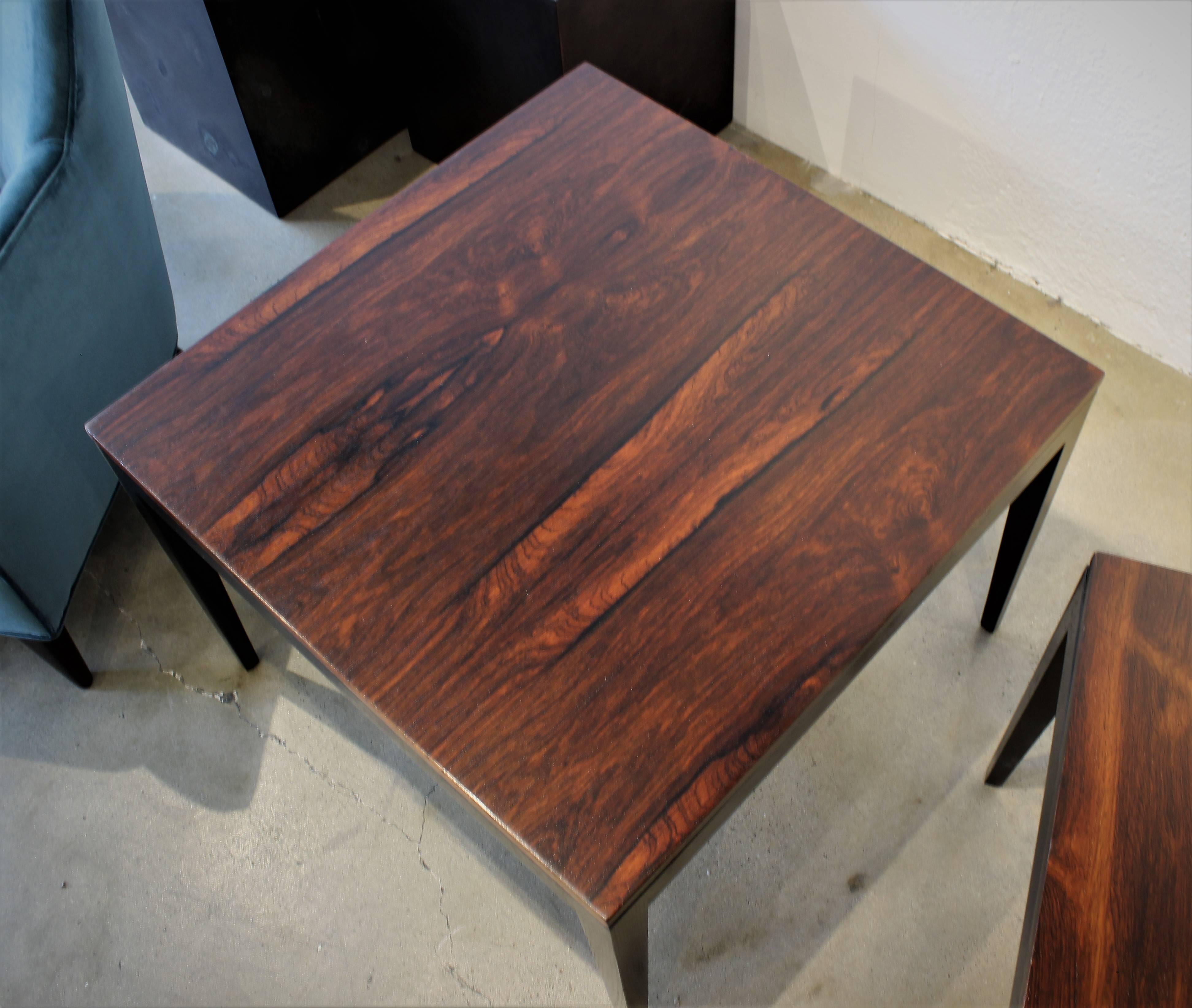 Mid-20th Century Large Beautiful Rosewood and Ebonized End Tables by Harvey Probber, 1960s