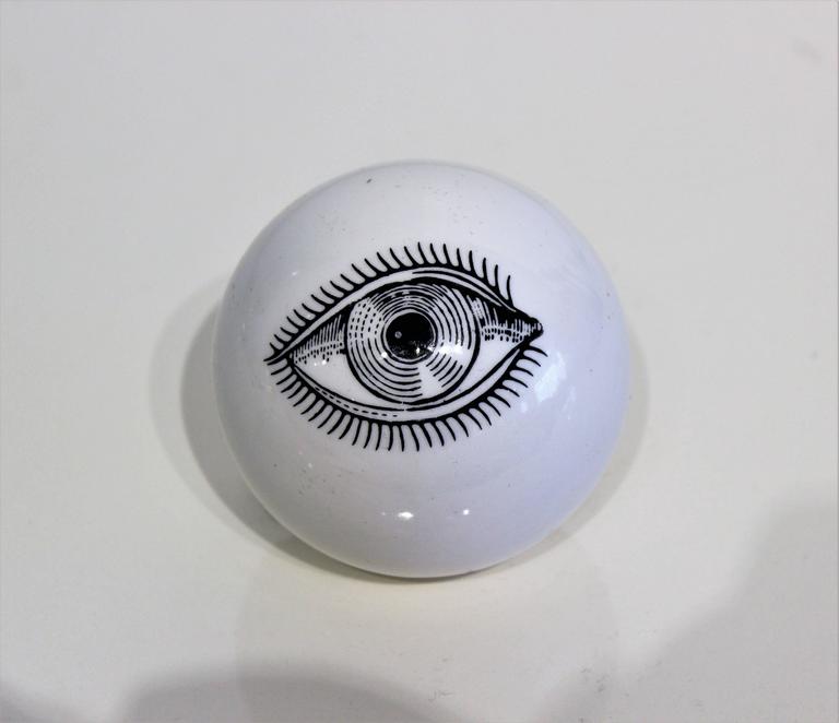 Rare Surrealist Piero Fornasetti Ceramic Eyeball Paperweight, Italy