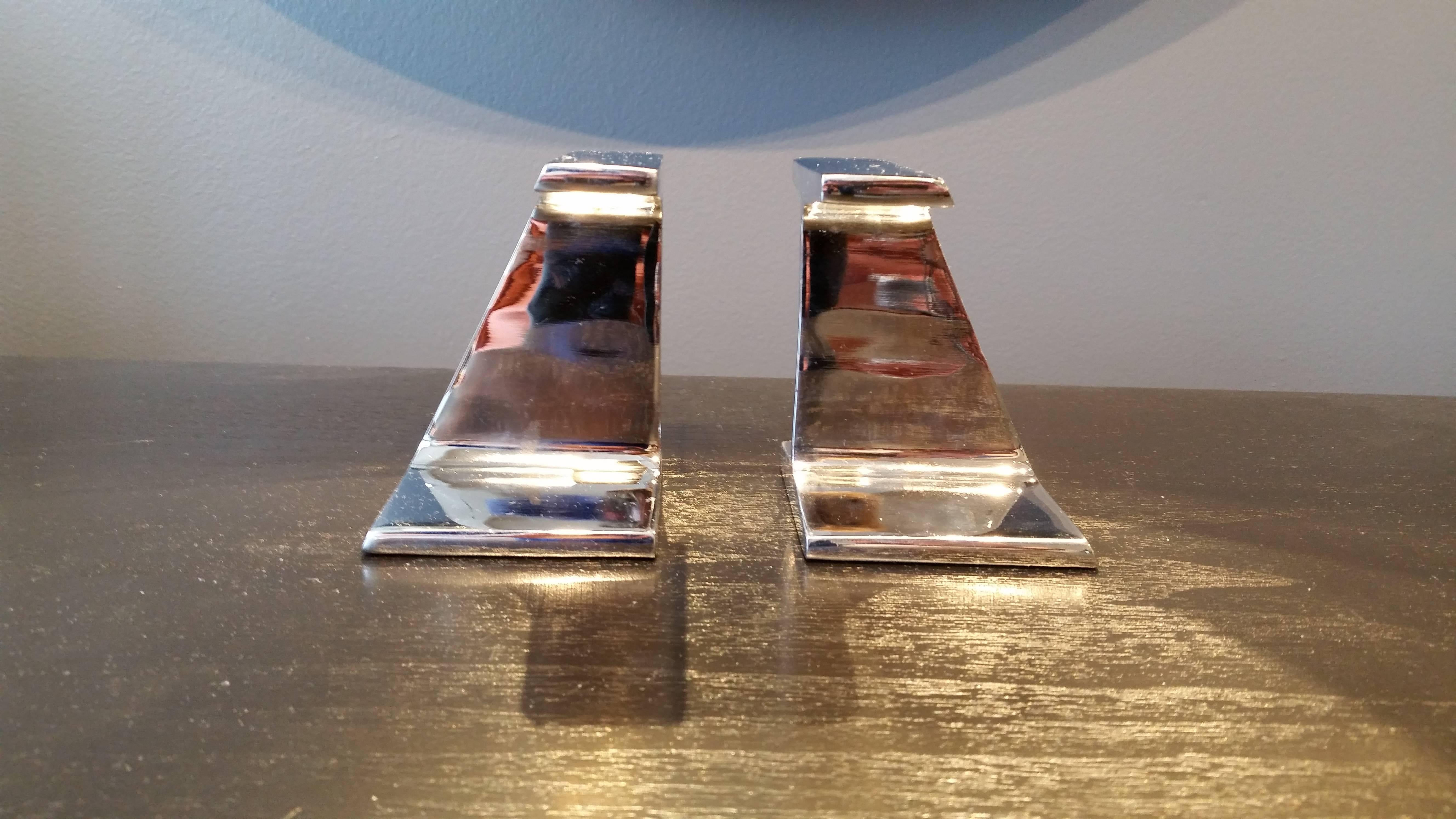 Late 20th Century Stunning Chrome-Plated Steel Railroad Tie Bookends, 1970s
