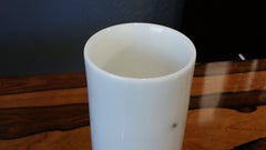 Large, Tall Cylindrical Carrara Marble Vase, Italy, 1970s