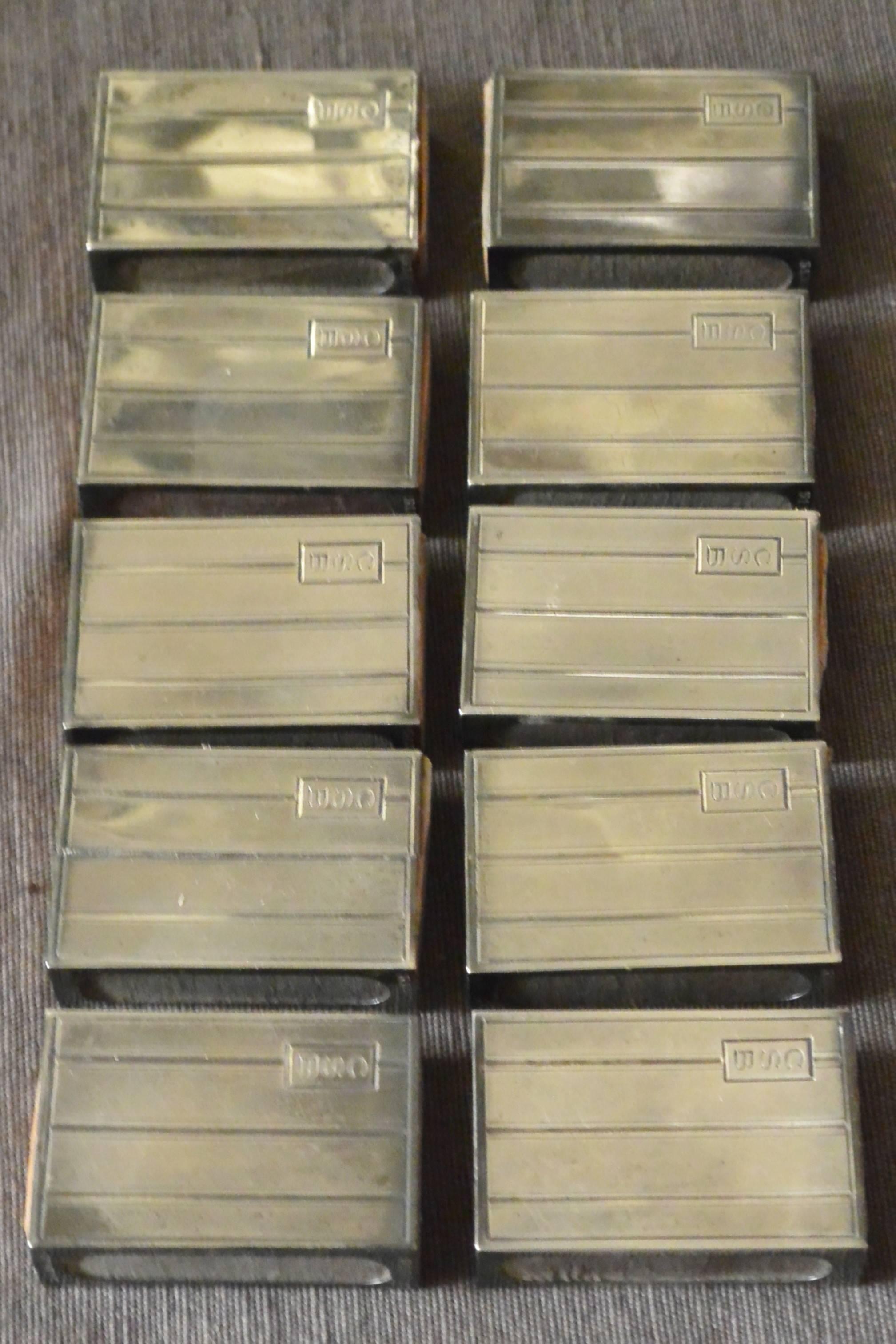 Sterling Silver Set of Eight Vintage Abecrombie & Fitch Sterling Match Boxes