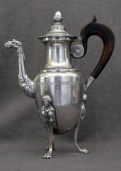 Italian Neoclassical Silver Coffee Pot and Sugar Bowl