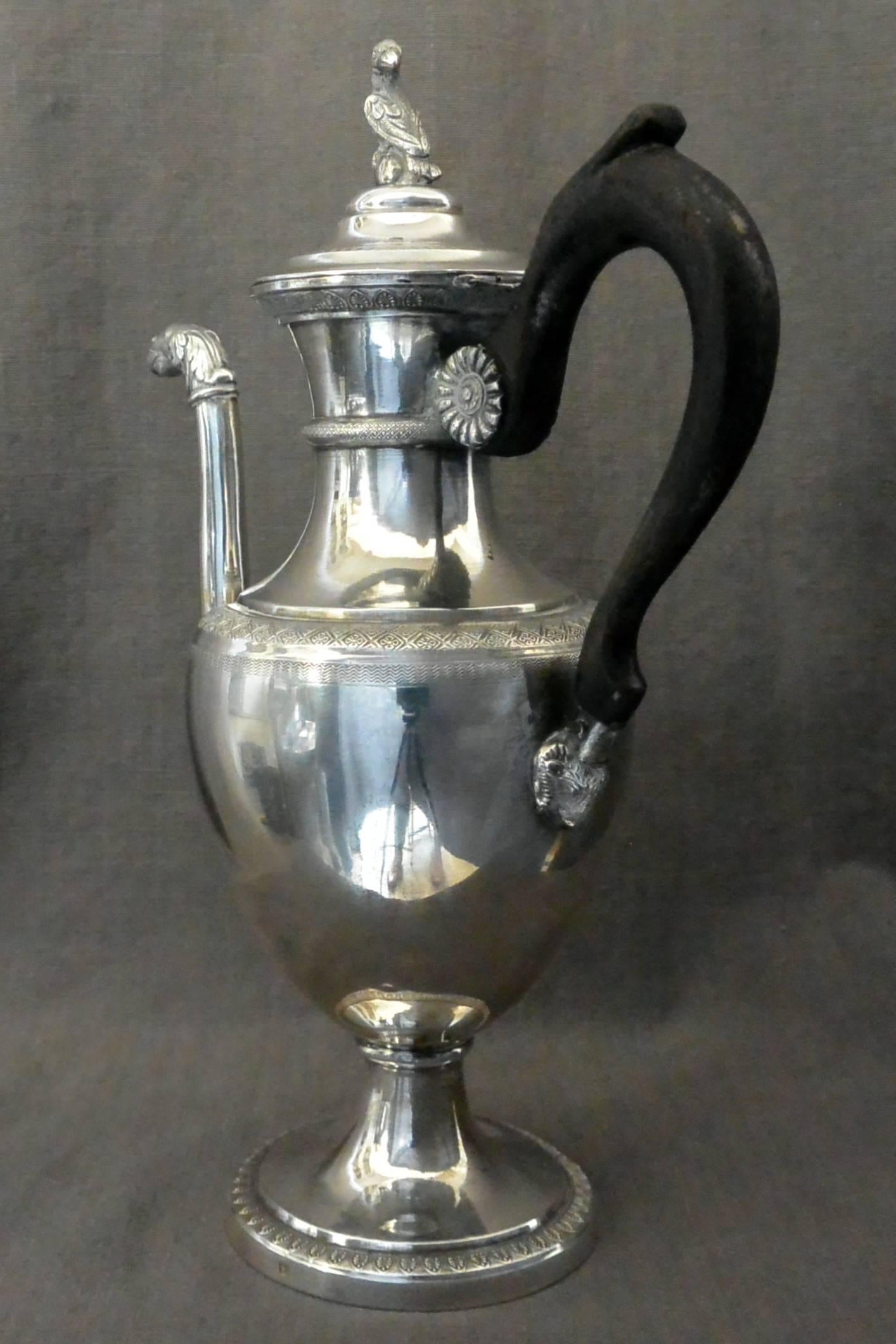 Italian Neoclassical Silver Coffee Pot For Sale 2