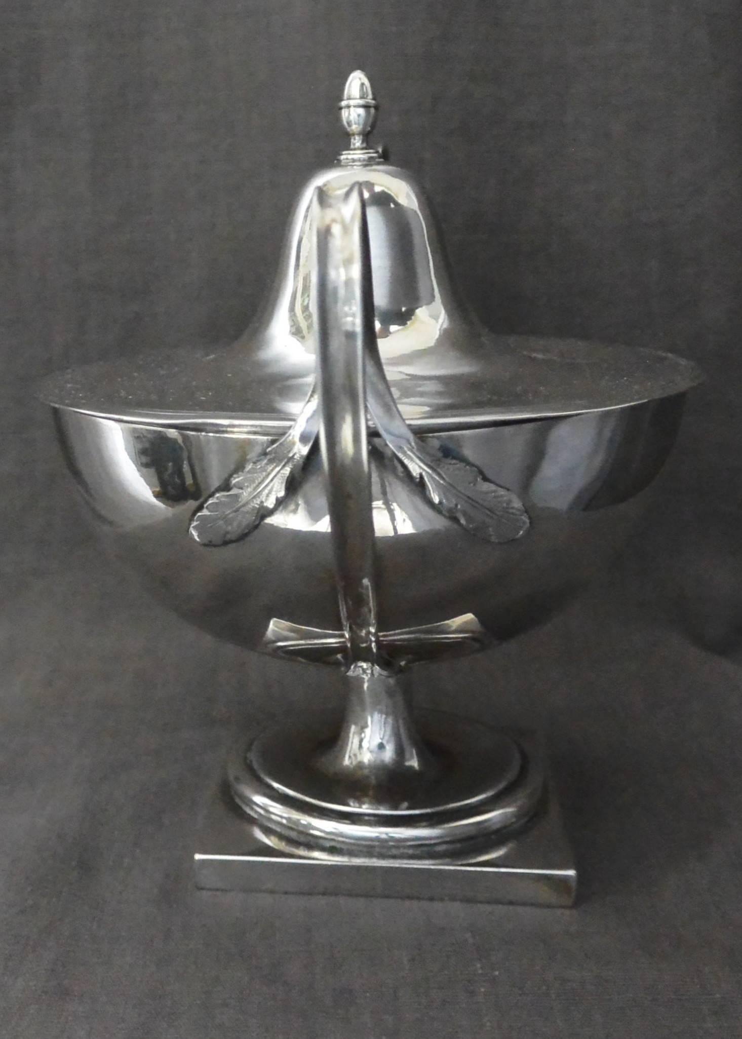 18th Century  Italian Silver Neoclassical Lidded Urn For Sale