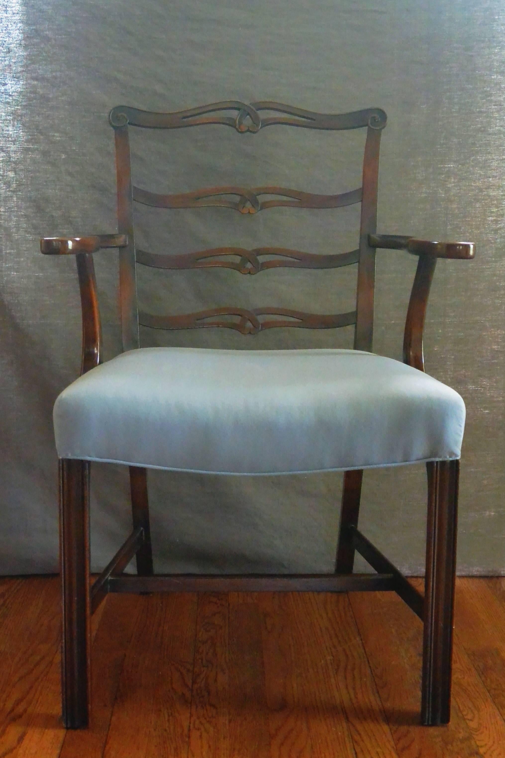 20th Century George III Style Ladderback Armchair For Sale