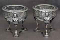 Pair Italian Neoclassical Silver Salts With Hermes