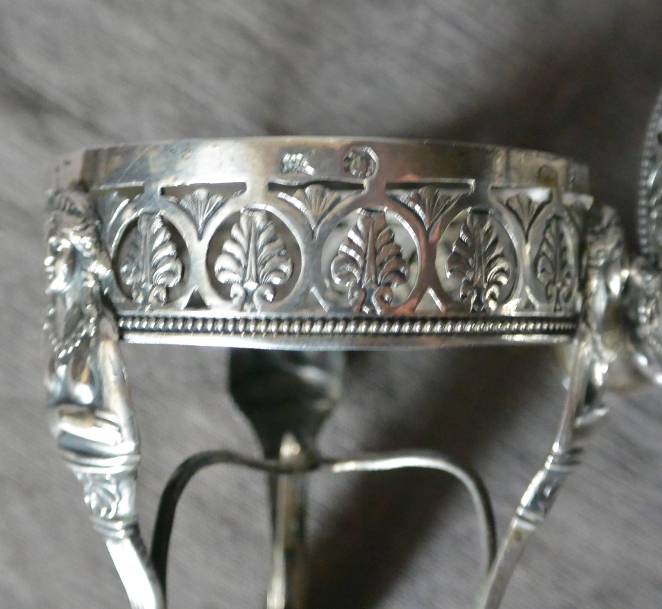 Pair Italian Neoclassical Silver Salts With Hermes For Sale 3