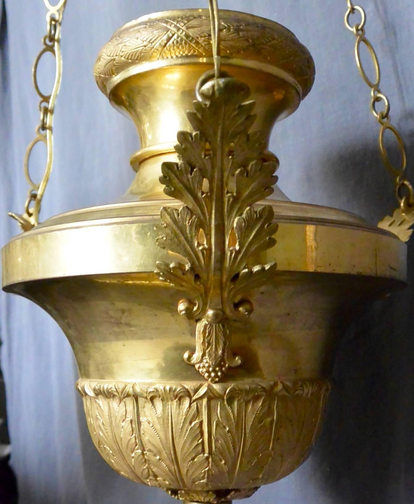 18th Century Italian Neoclassical Gilt Brass Pendant For Sale