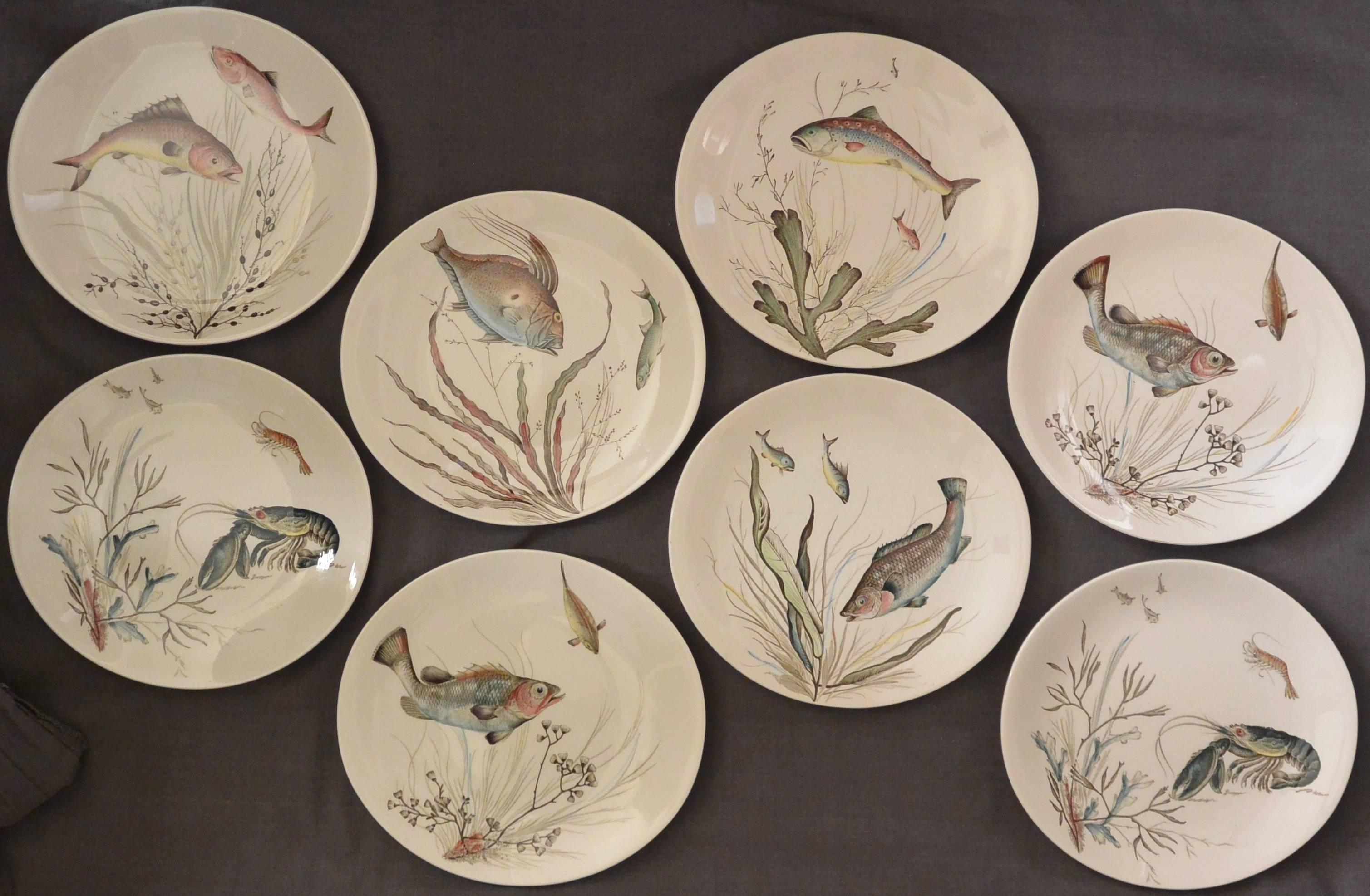 Set of eight oval fish plates. Stamp Johnson Brothers, England, 20th century
Dimensions: 10.5
