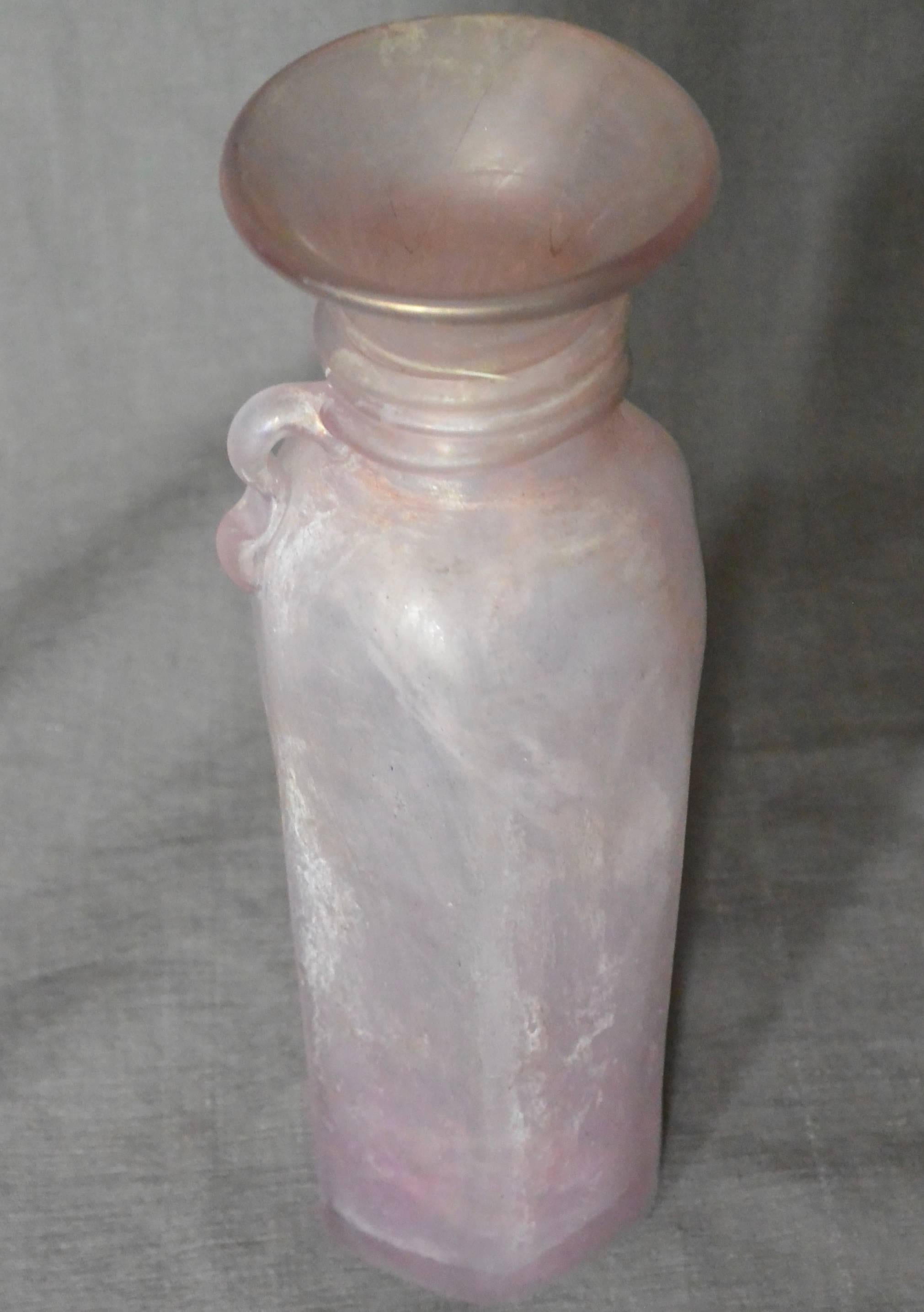 Blown Glass Seguso Scavo Murano Amethyst Vase For Sale