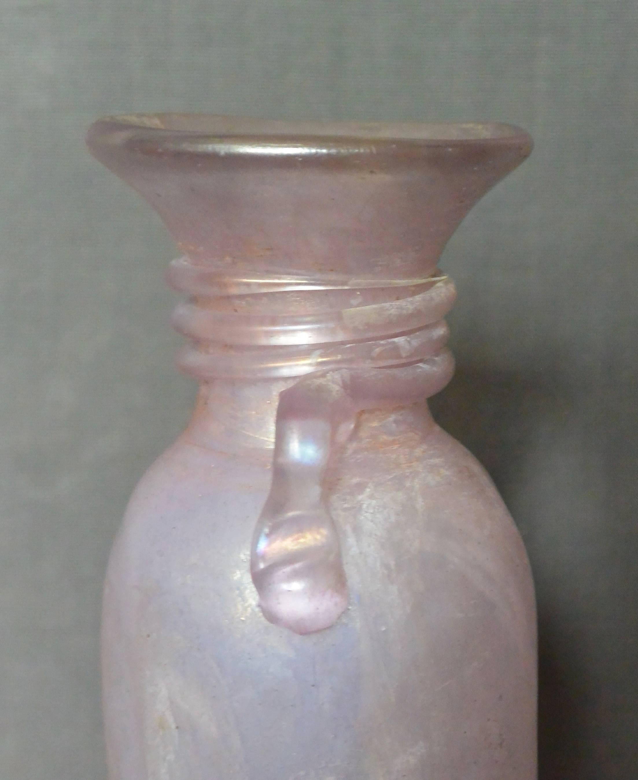 20th Century Seguso Scavo Murano Amethyst Vase For Sale