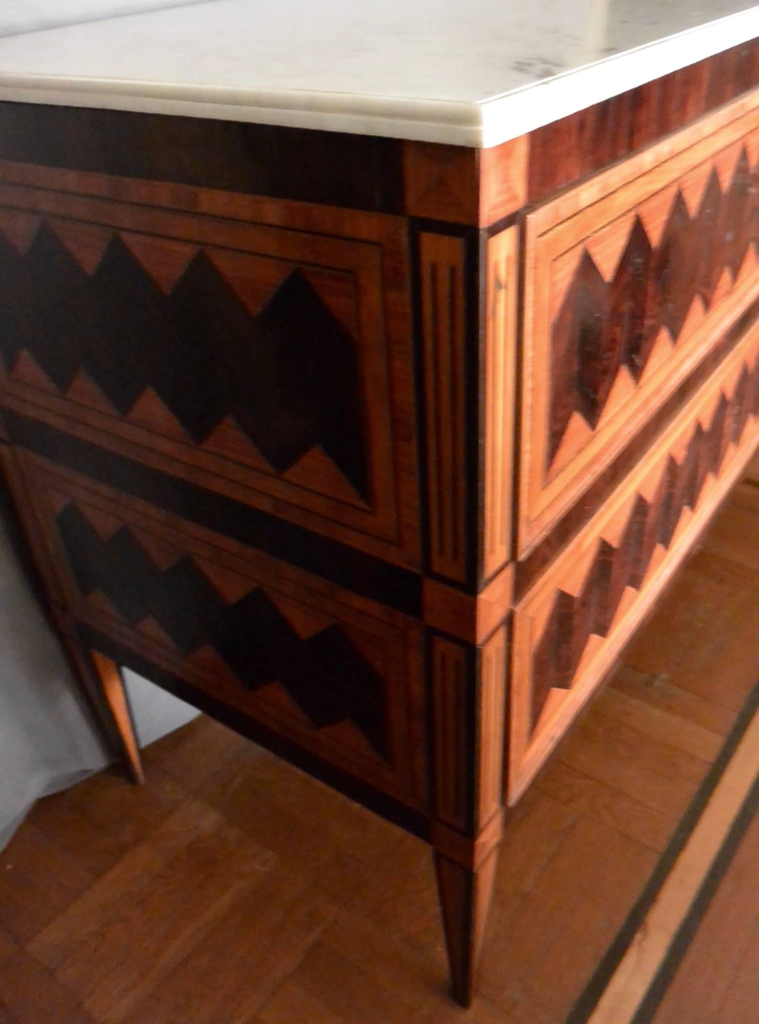 Italian Louis XVI Period Marble Topped Chest of Drawers In Excellent Condition In New York, NY