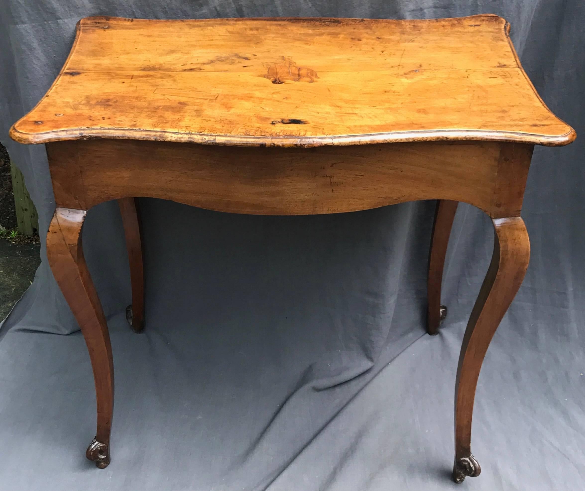 18th Century and Earlier Louis XV Provincial Walnut Side Table For Sale