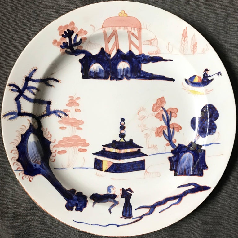 English Pair Wedgwood Chinoiserie Plates For Sale