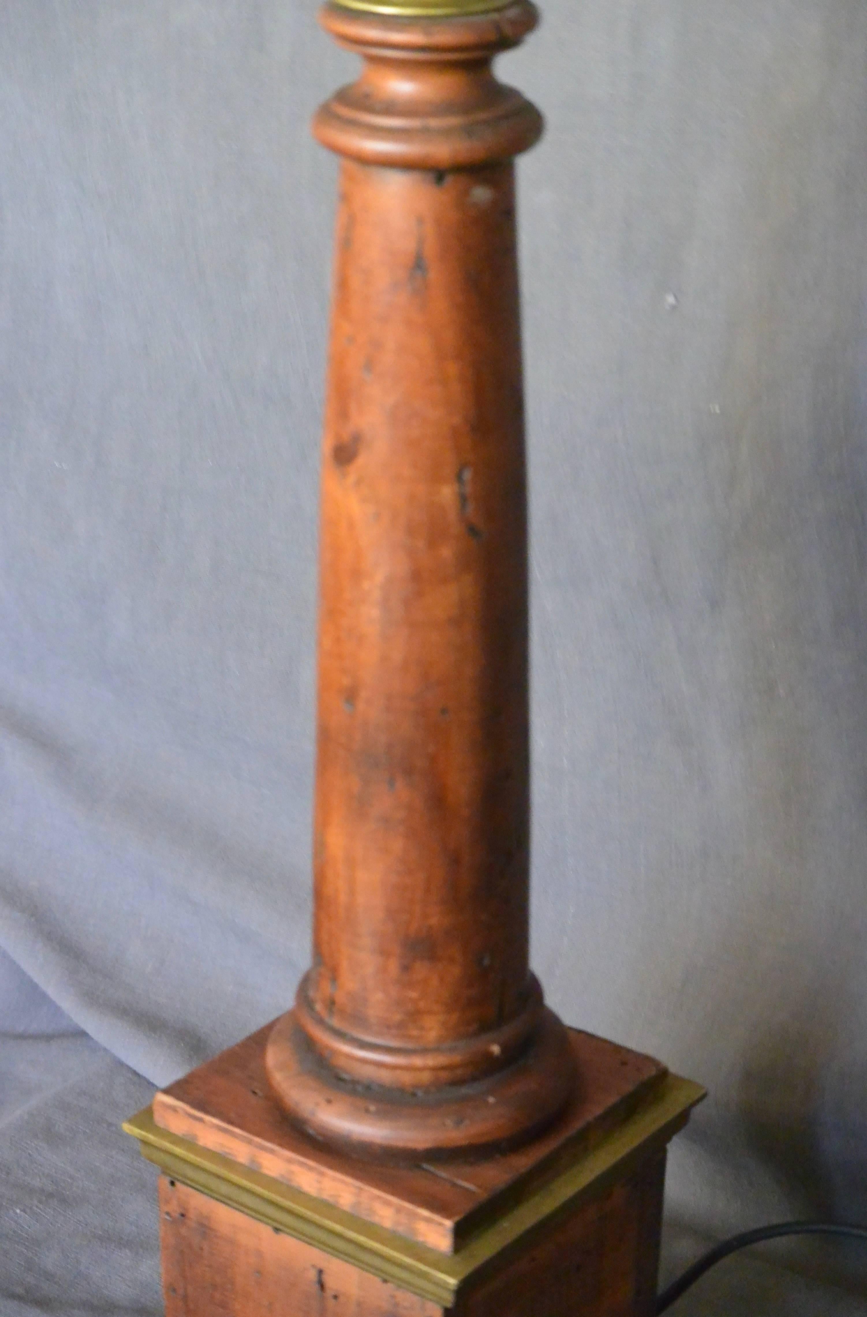 Italian Wood Column Lamp 1
