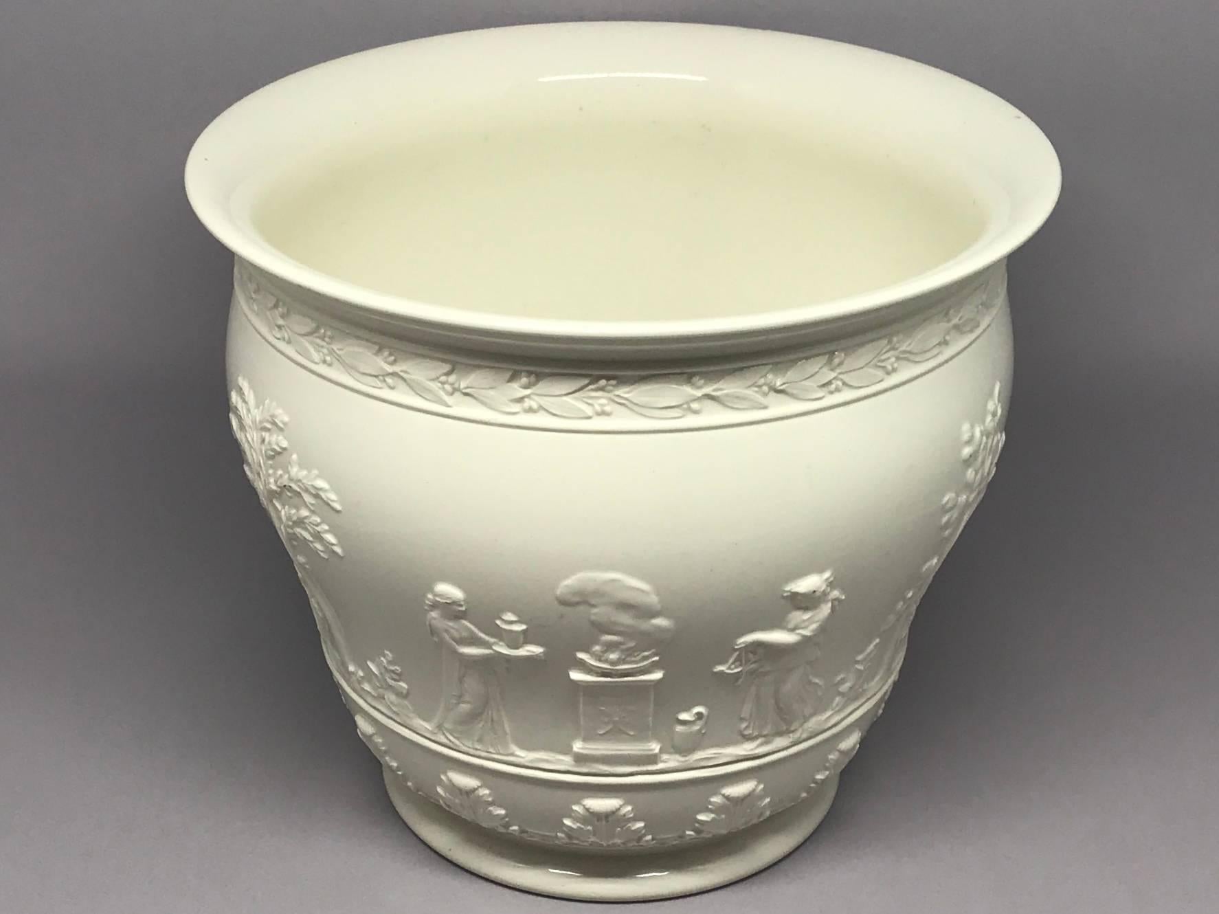 Neoclassical White Wedgwood Cachepot