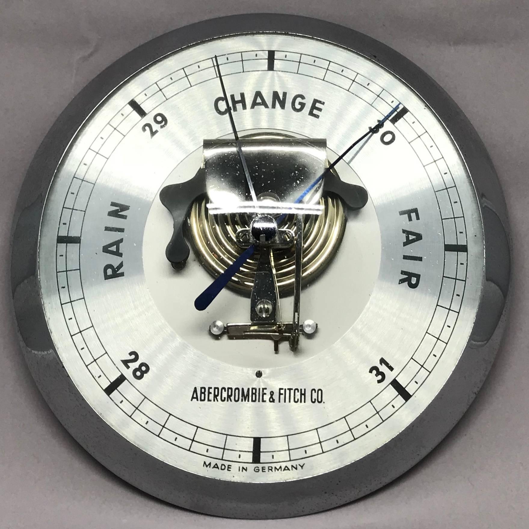 German Midcentury Abercrombie and Fitch Decorative Barometer For Sale