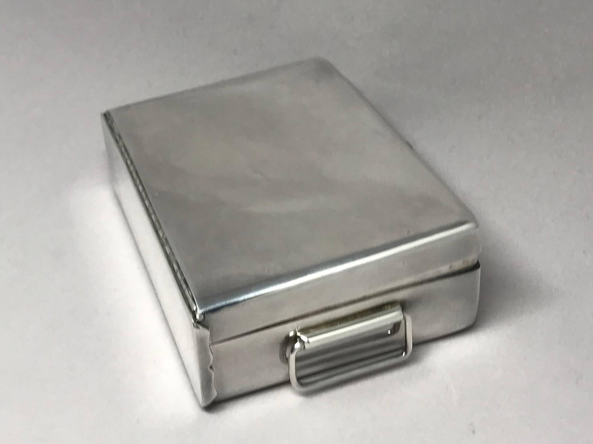 Mid-Century Modern Silver Cigarette Box