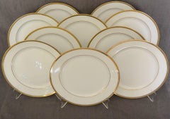 Juego de Diez Platos Imperio Francés Blancos y Dorados