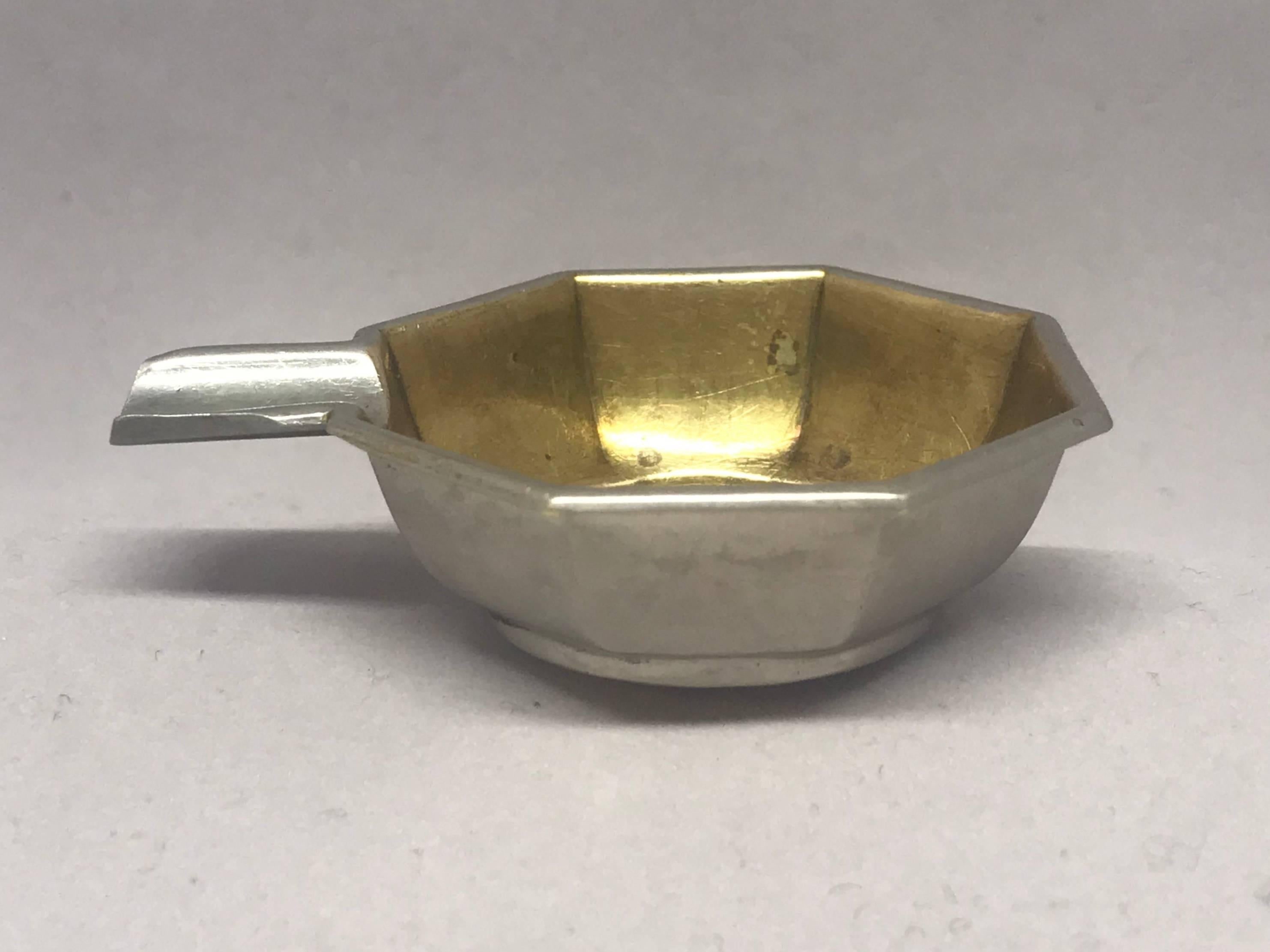 20th Century Silver and Vermeil German Deco Ashtray For Sale