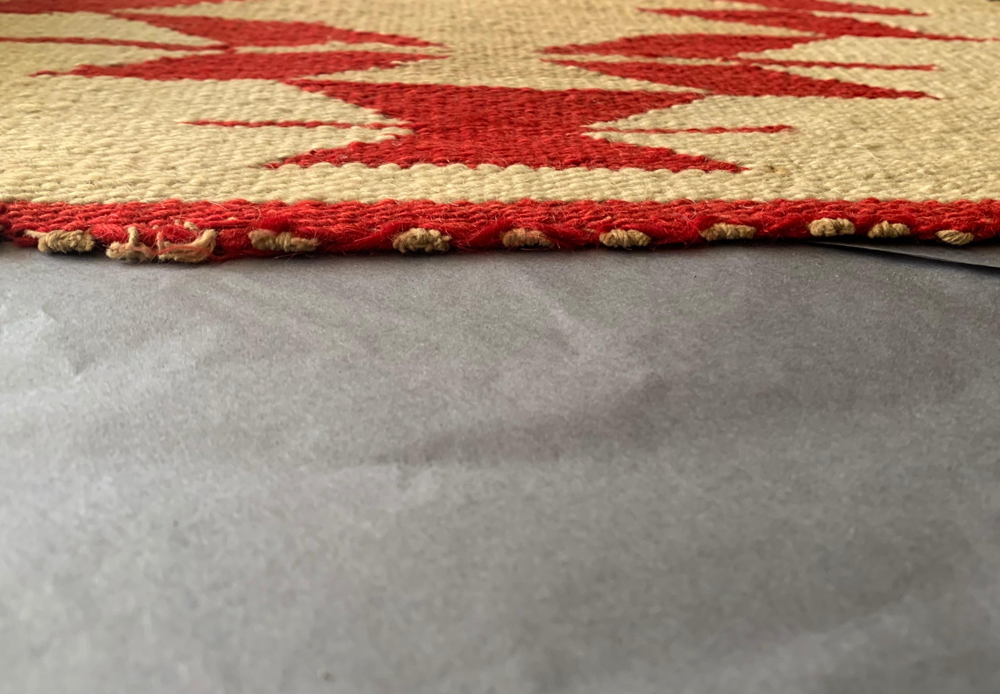 Native American Red and Cream Saddle Blanket  2