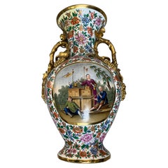 Large Continental Chinoiserie Gilt Vase