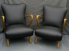 Pair Open Arm Chairs by Paolo Buffa