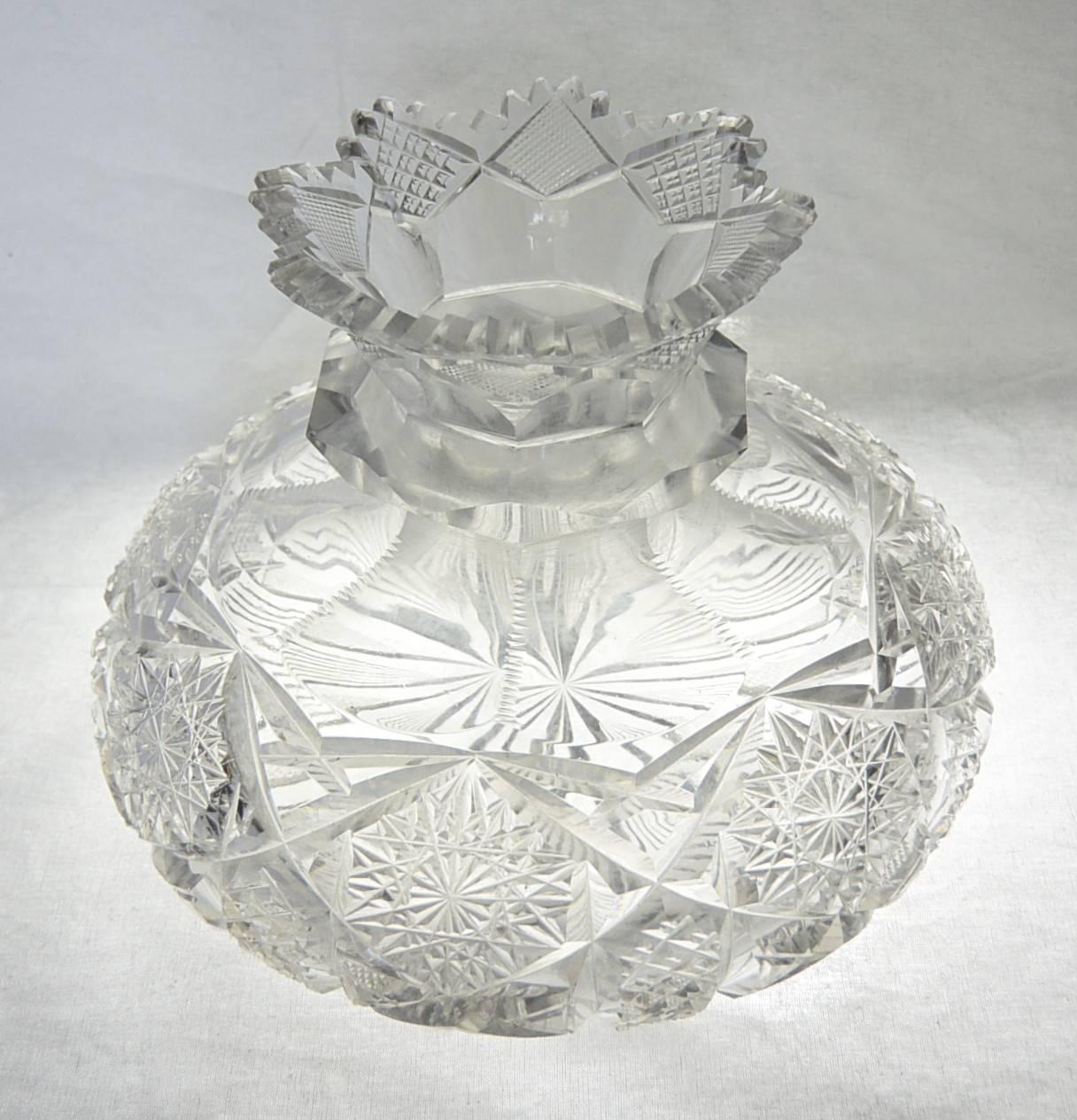 19th Century English Cut Crystal Vase