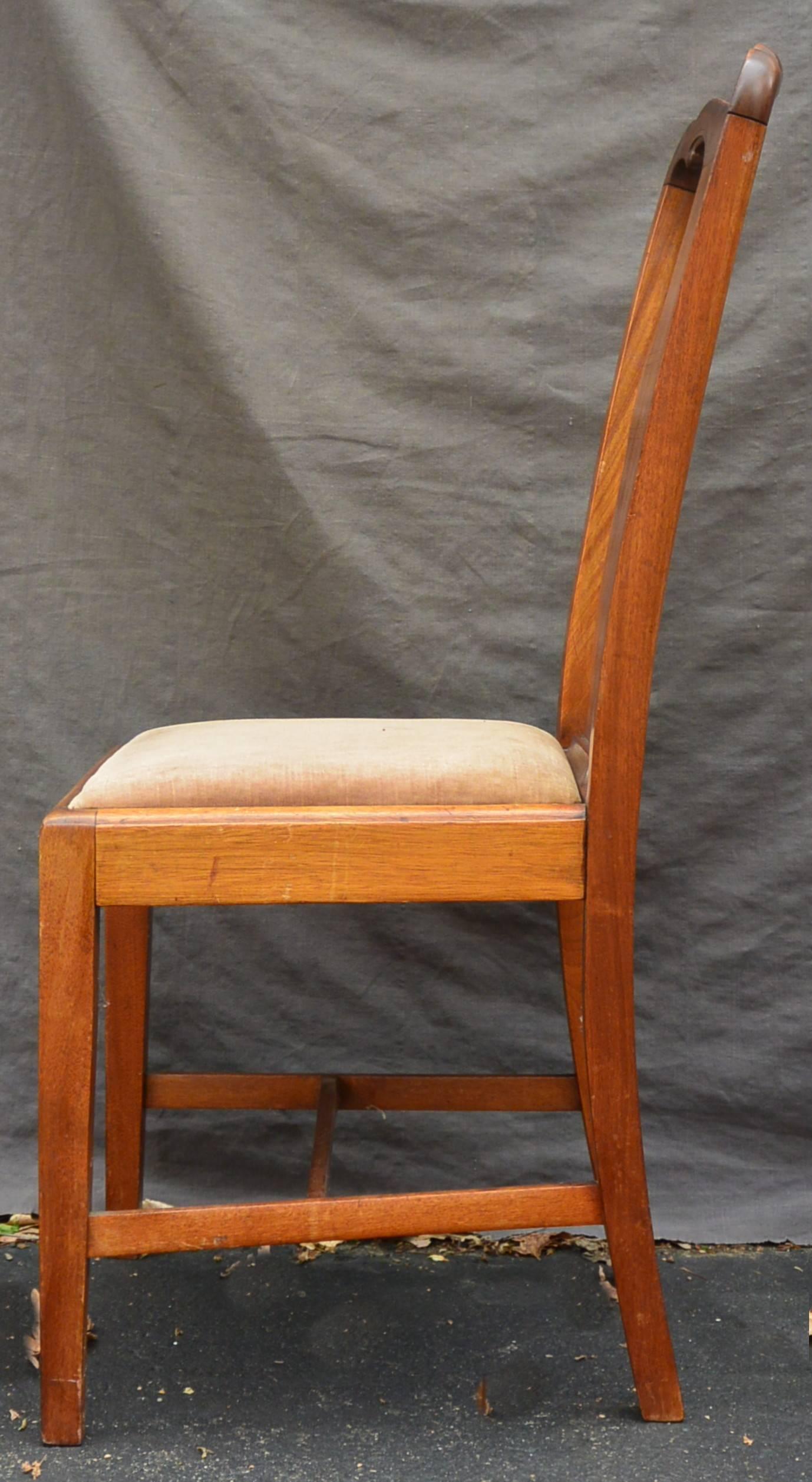 20th Century Set of Four Chippendale Style Splat Back Side Chairs