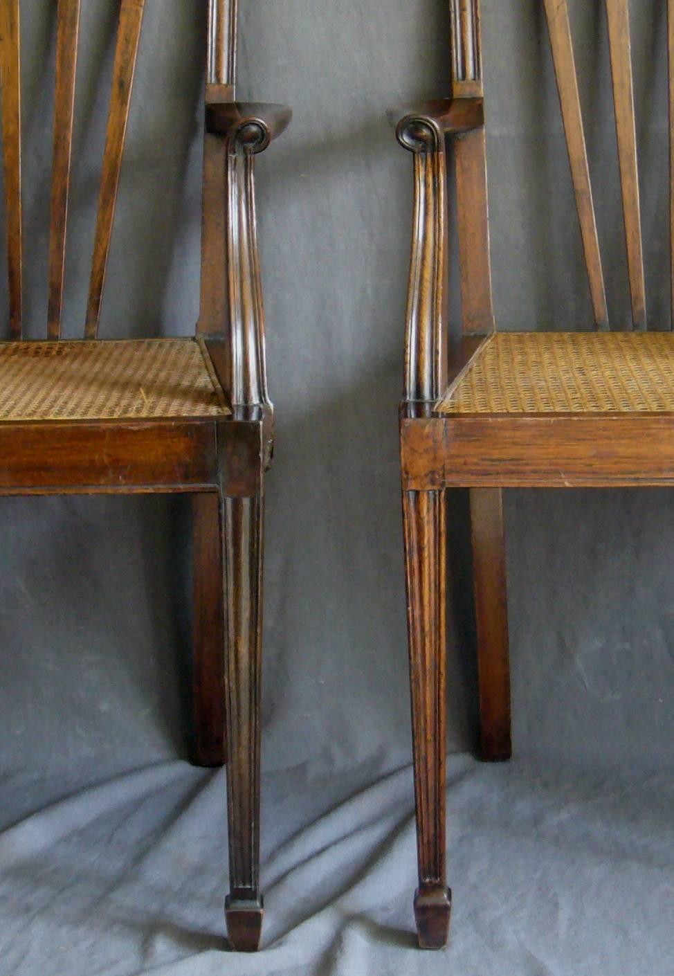 20th Century Pair of George III Style Mahogany Armchairs