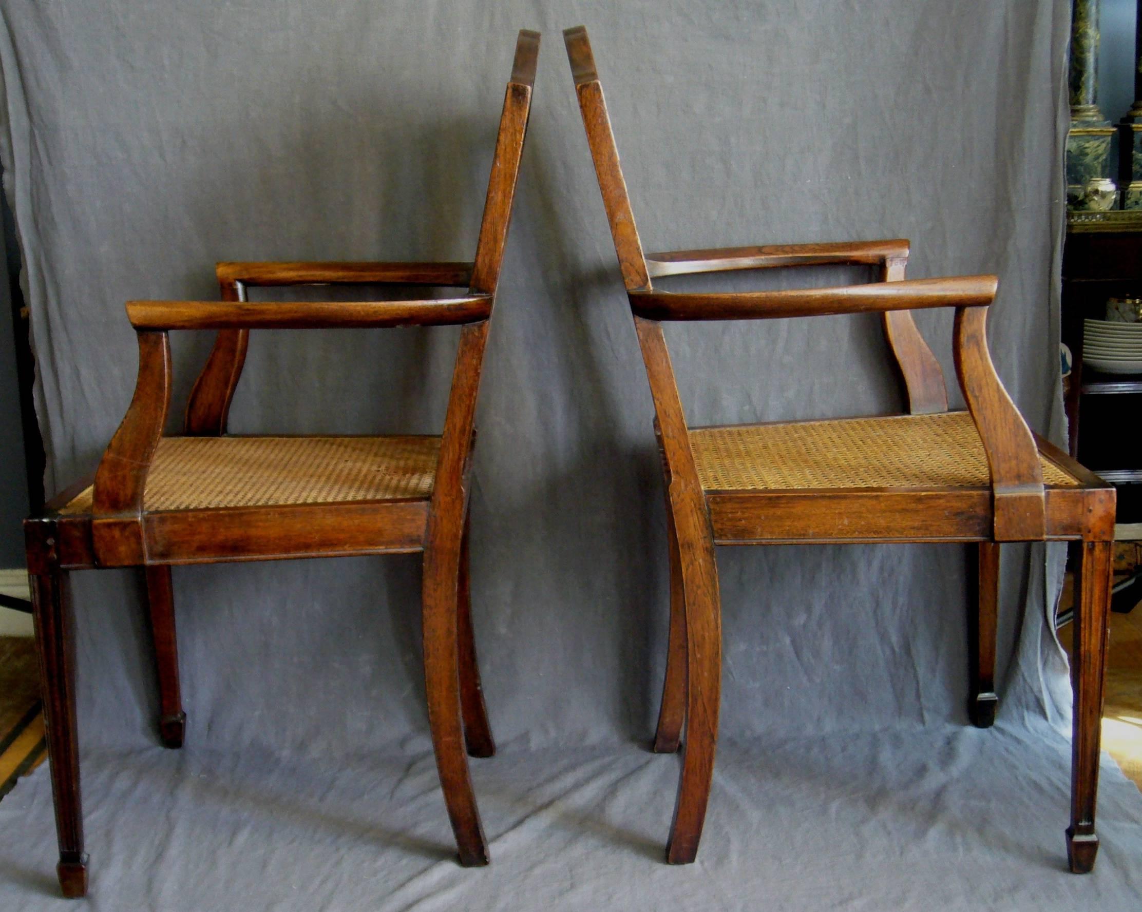 Pair of George III Style Mahogany Armchairs In Good Condition In New York, NY