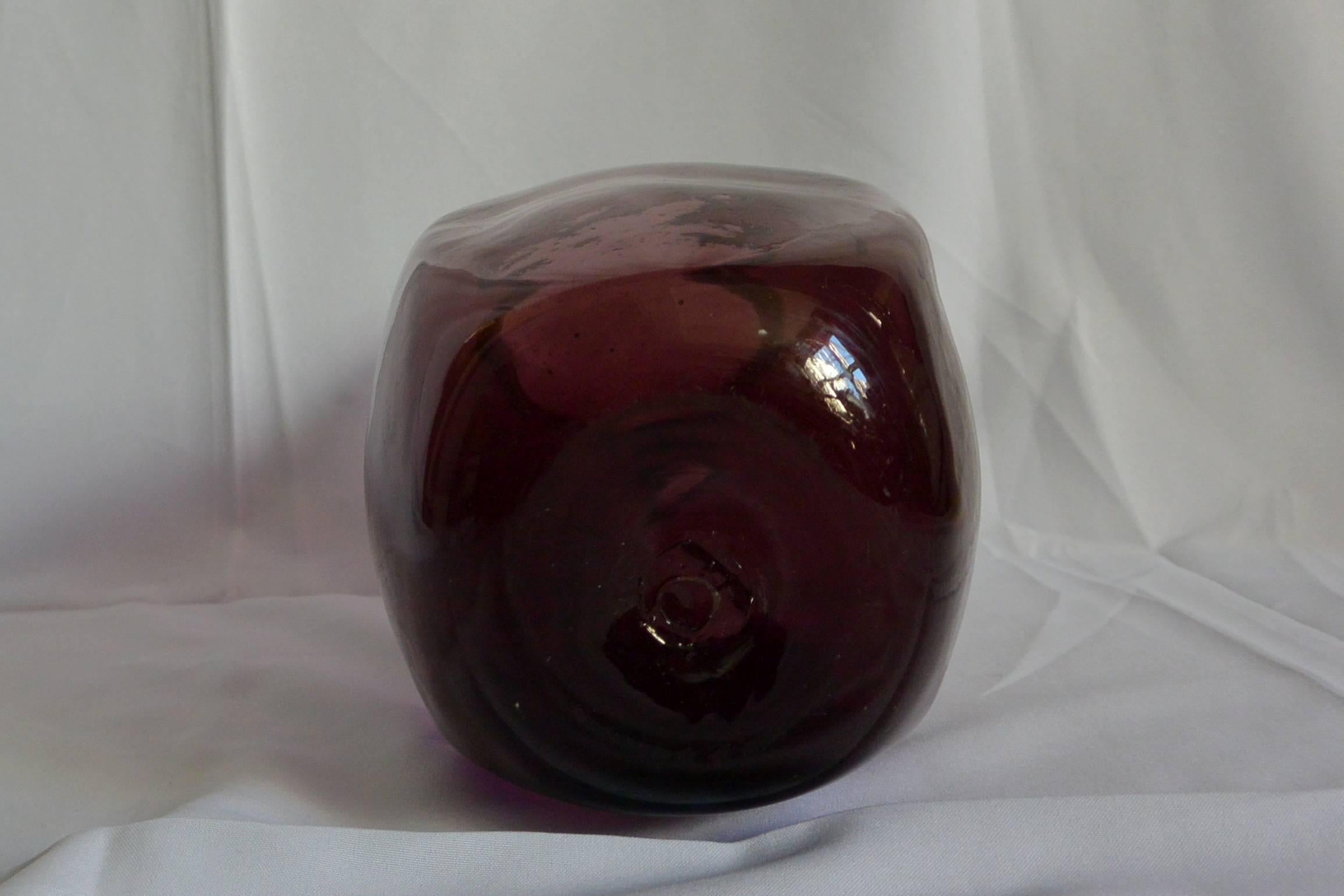 Blown Glass Vintage Italian Amethyst Glass Vase 