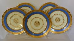 Set of Five French Empire Plates