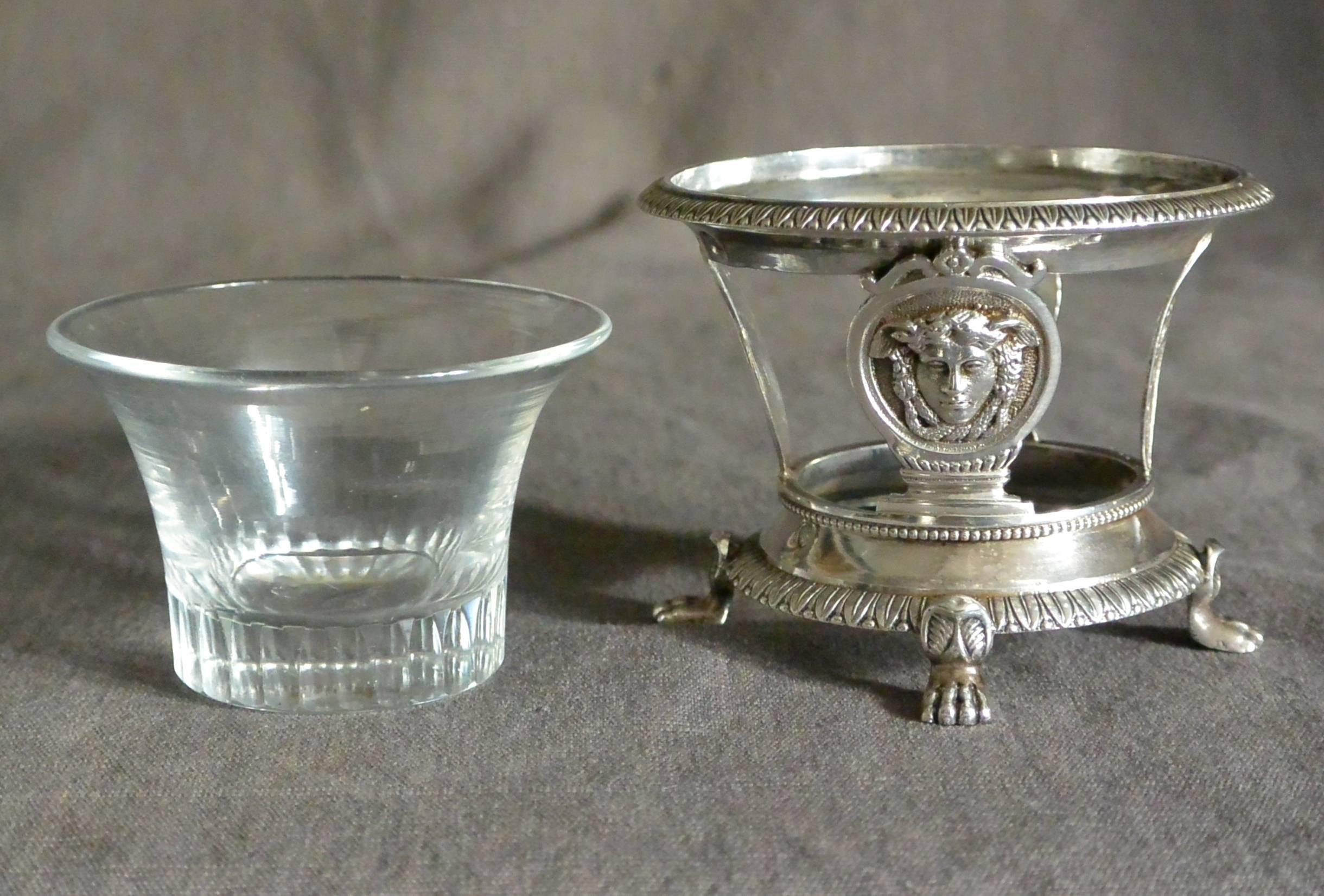 Pair Neoclassical Mercury Silver Salts In Good Condition For Sale In New York, NY