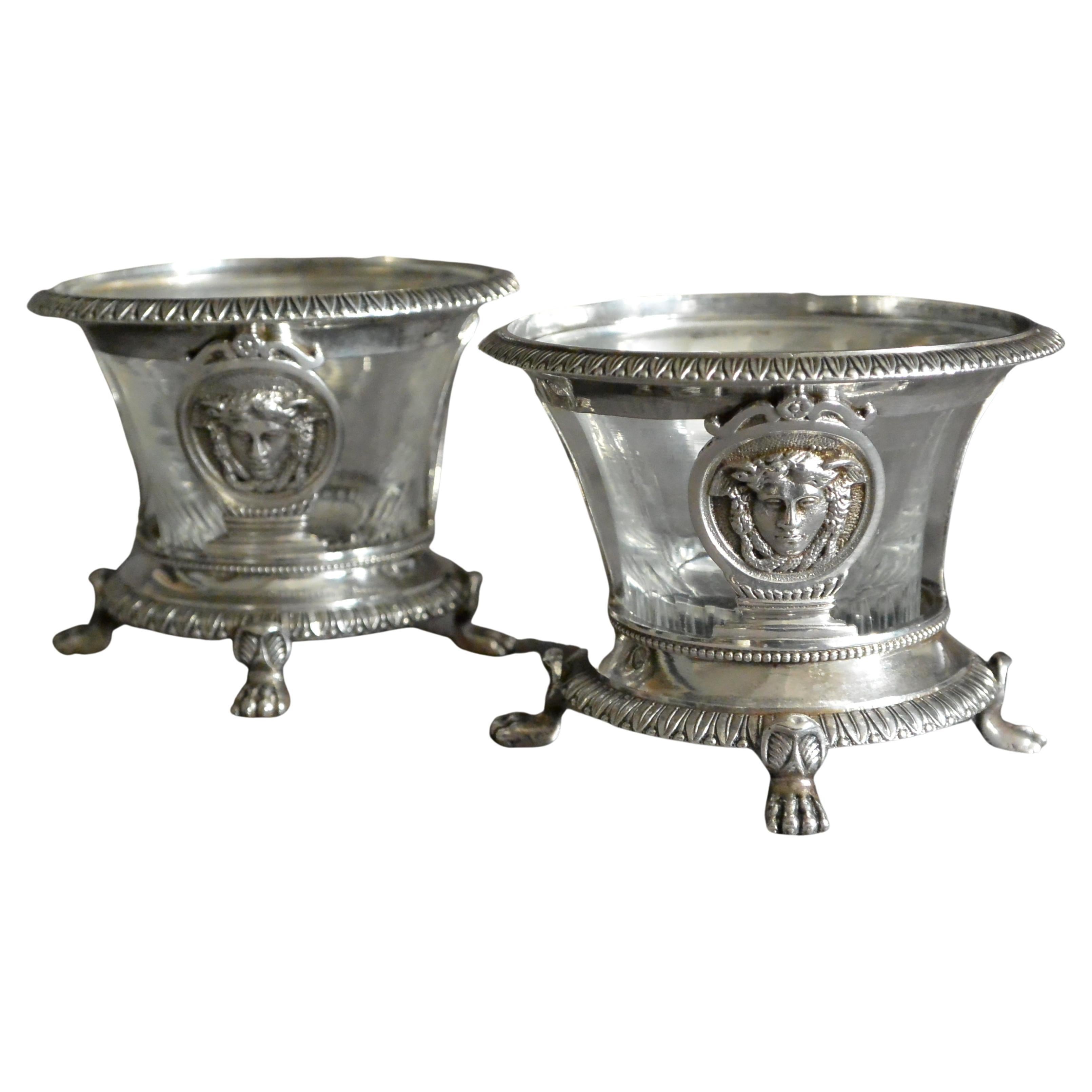 Pair Neoclassical Mercury Silver Salts For Sale