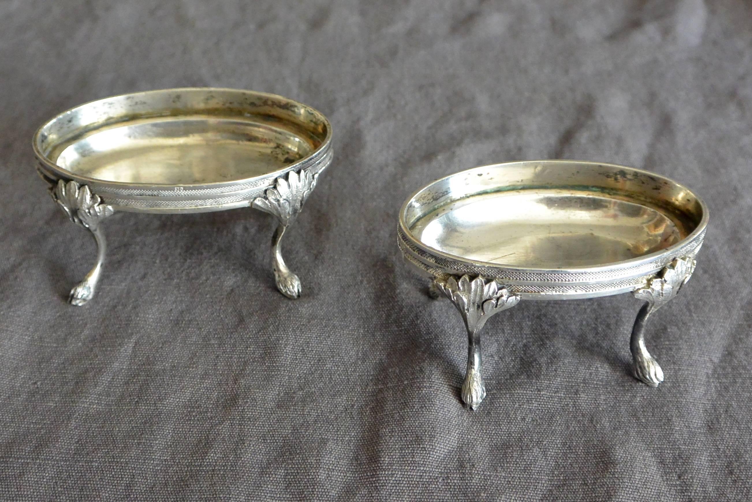 Pair of Austrian Silver Oval Salts  In Good Condition In New York, NY