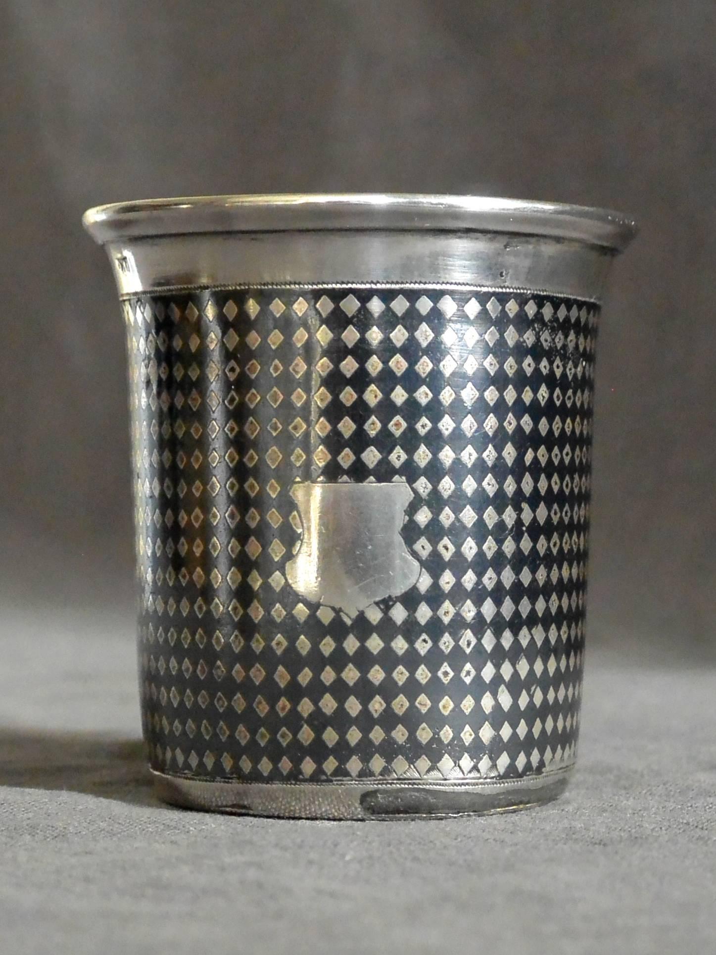 19th Century Russian Silver and Niello Beaker For Sale