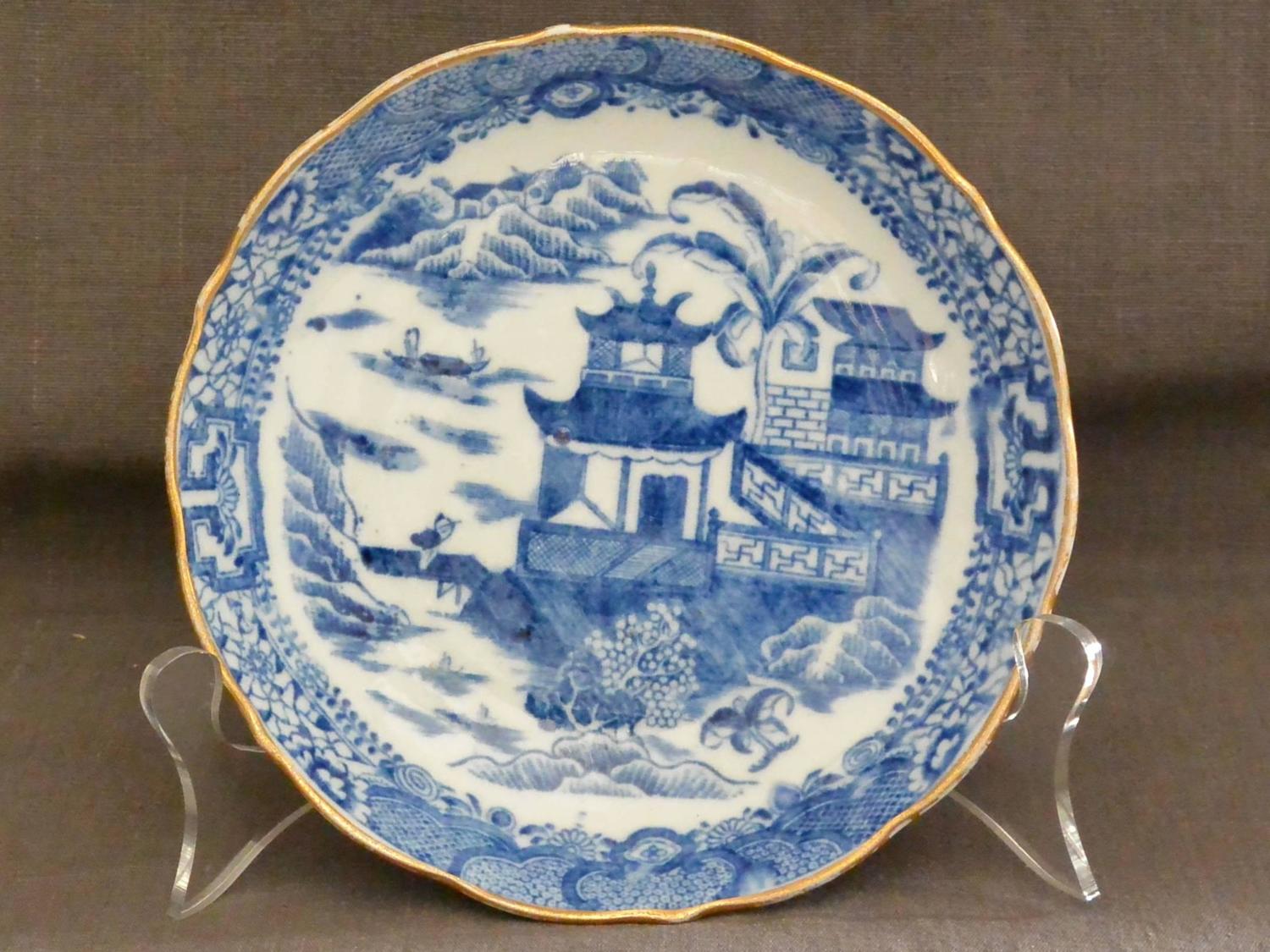 Set of Blue and White English Chinoiserie Plates at 1stdibs
