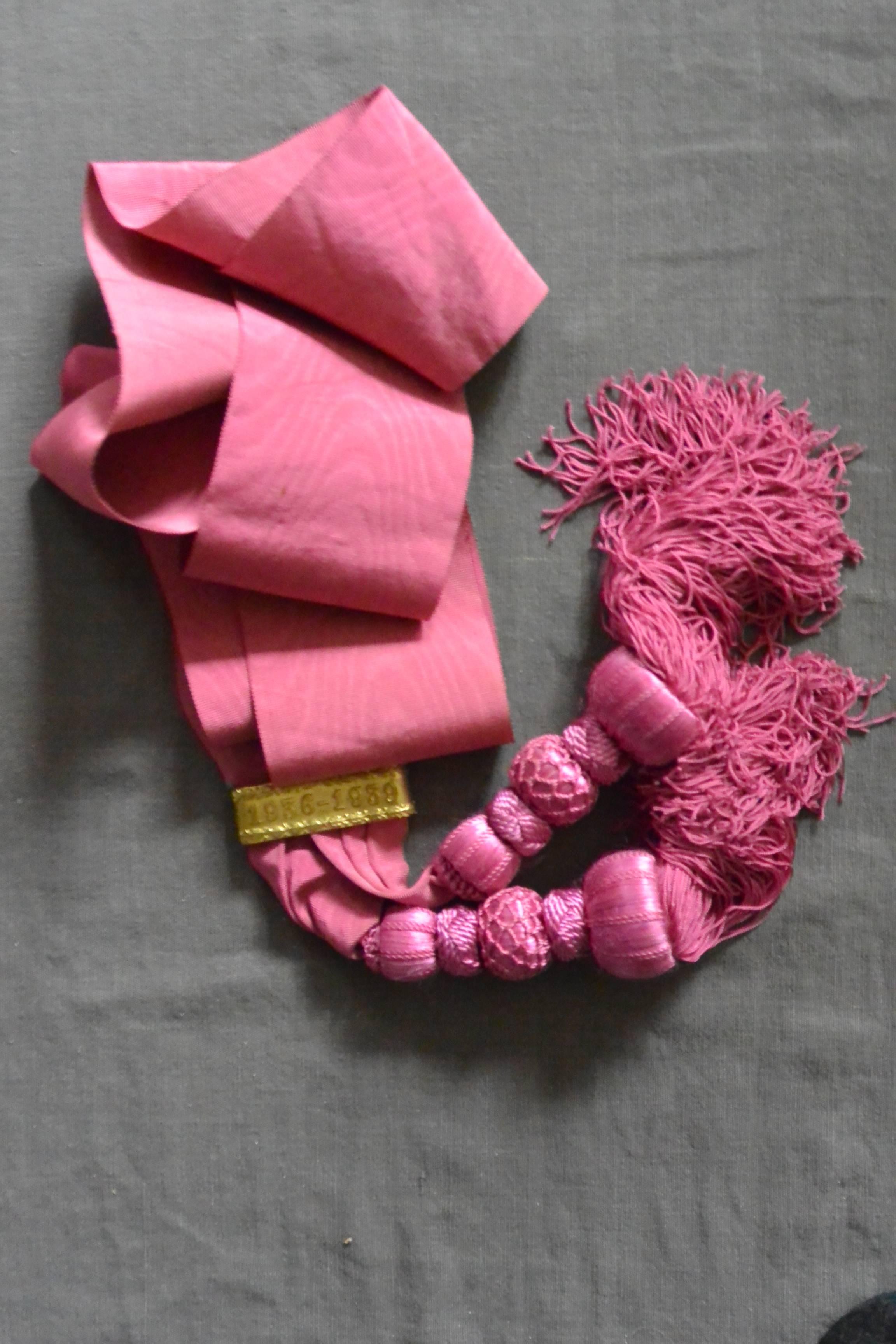 20th Century Pink Spanish Civil War Sash with Tassels