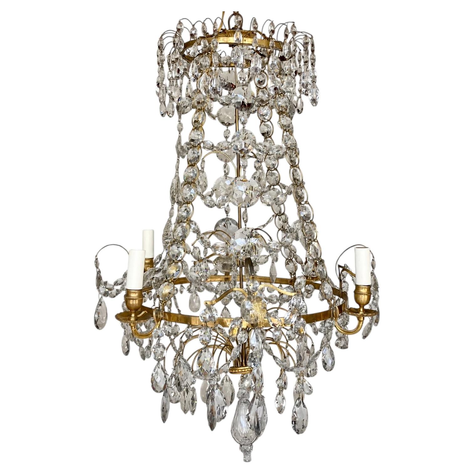 Lampadario di cristallo svedese