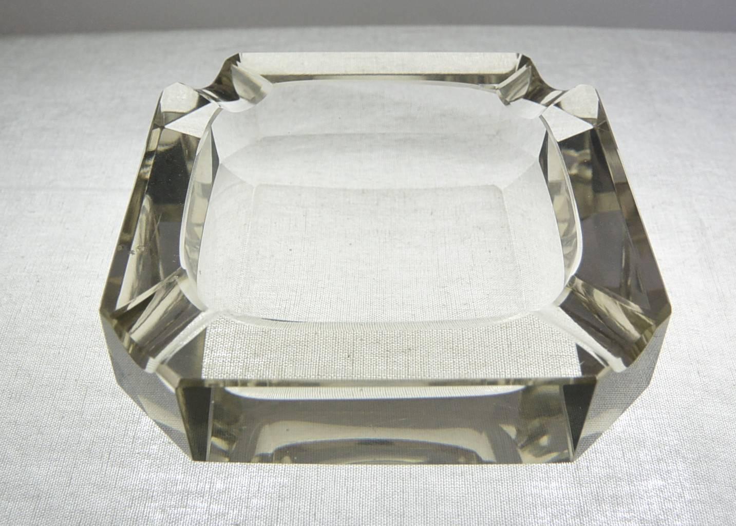 Vintage Faceted Crystal Ashtray 1