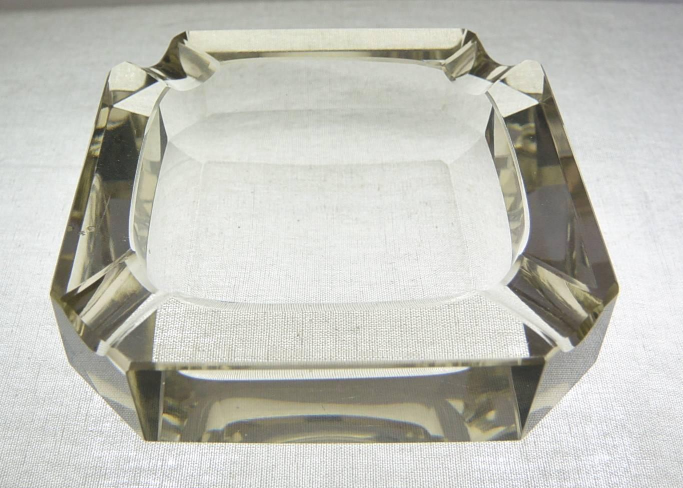 Vintage Faceted Crystal Ashtray 2
