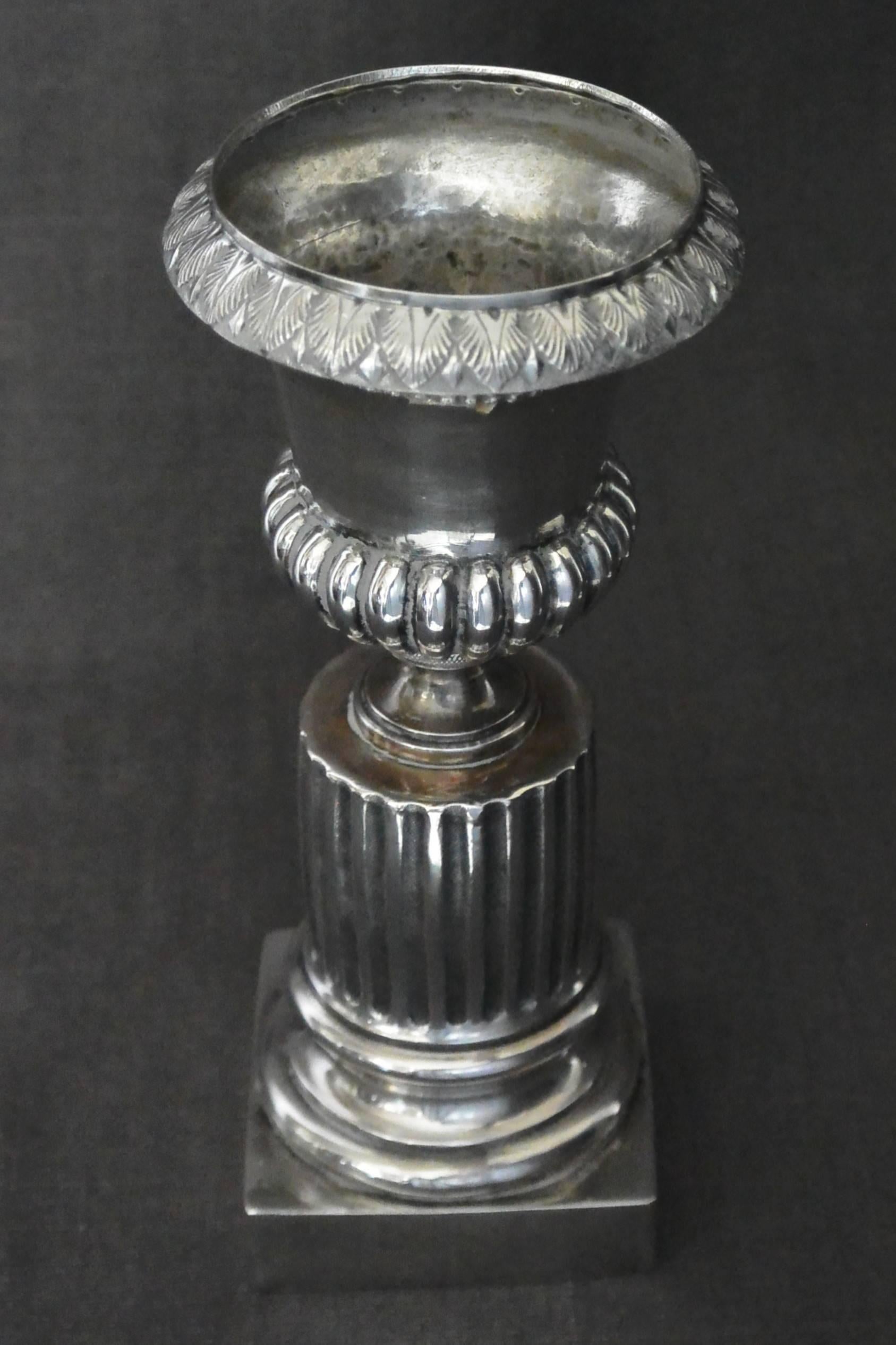 19th Century Italian Neoclassical Silver Vase For Sale