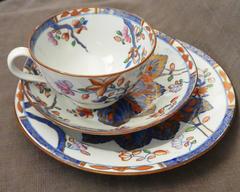 Copeland and Garrett Tobacco Leaf Plate, Cup and Saucer