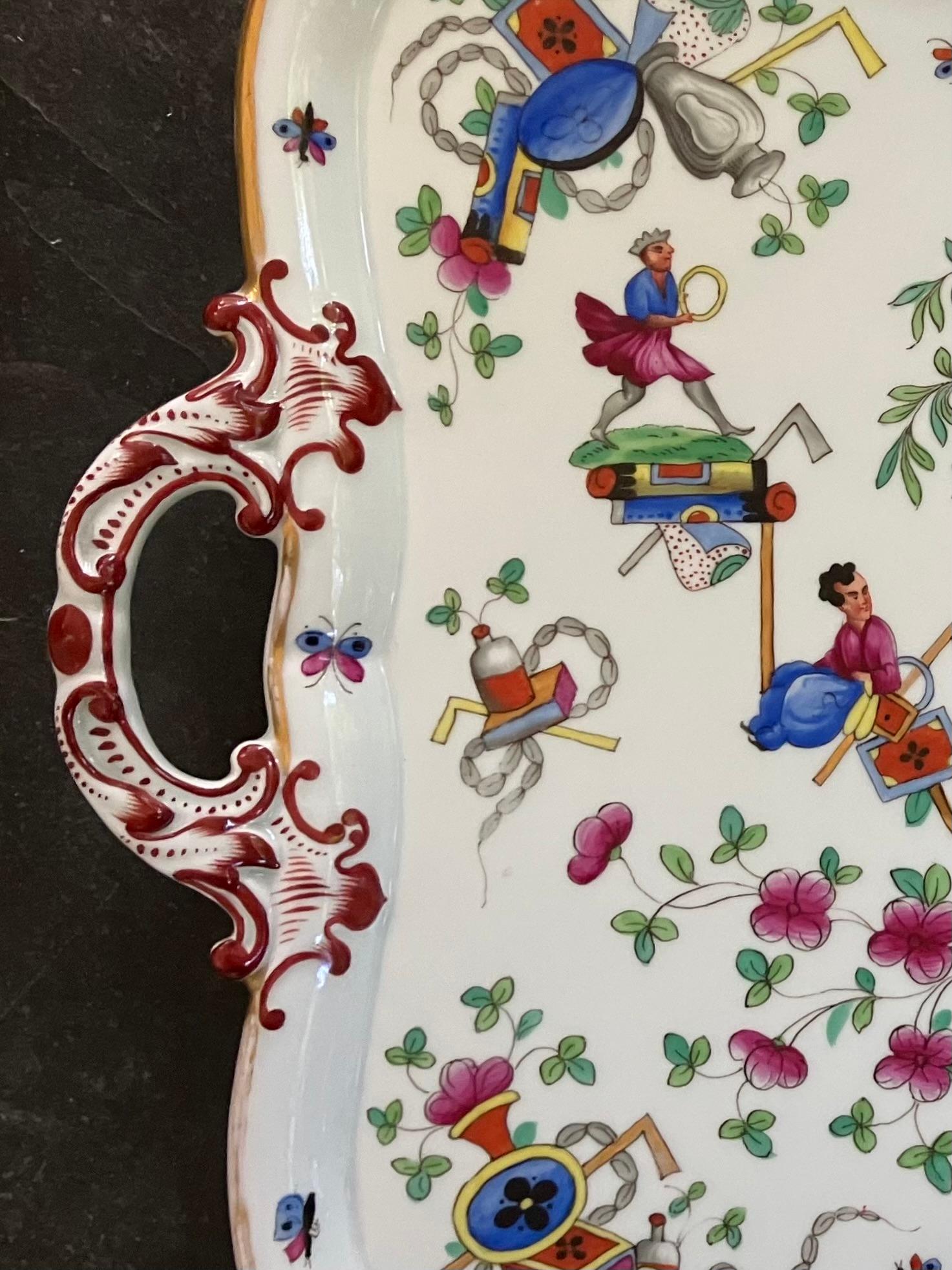 Kontinentale Chinoiserie-Tablett-Platte (19. Jahrhundert) im Angebot