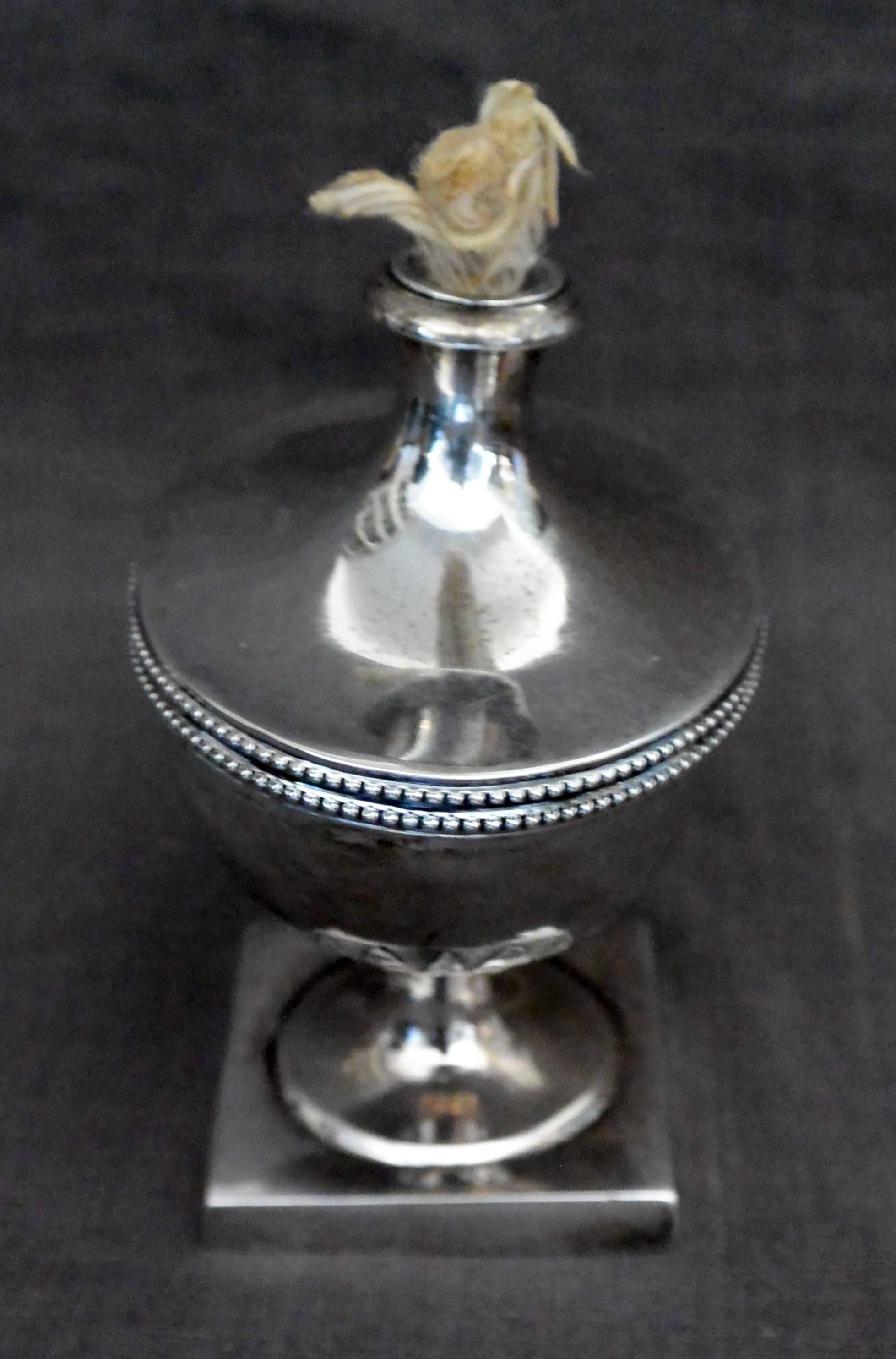 antique silver oil lamp
