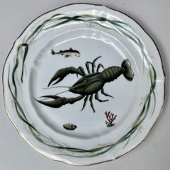 French Gilt Porcelain Lobster Plate